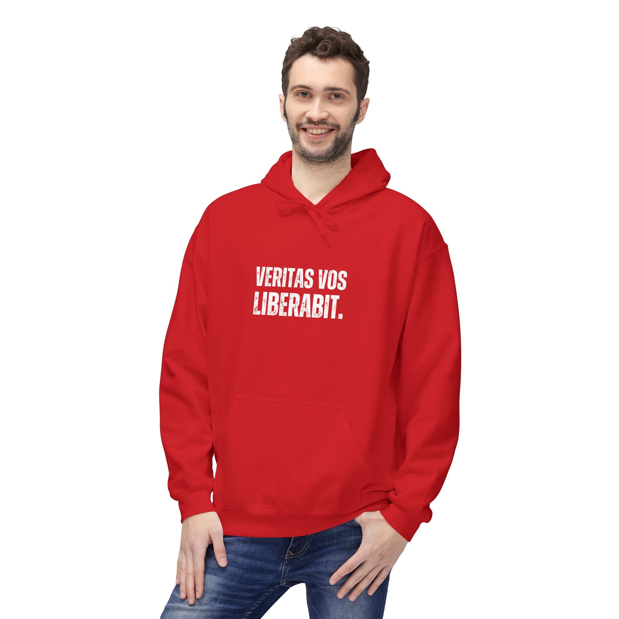 Ancient Quotes Fleece Hoodie | Veritas Vos Liberabit - Mythos Design