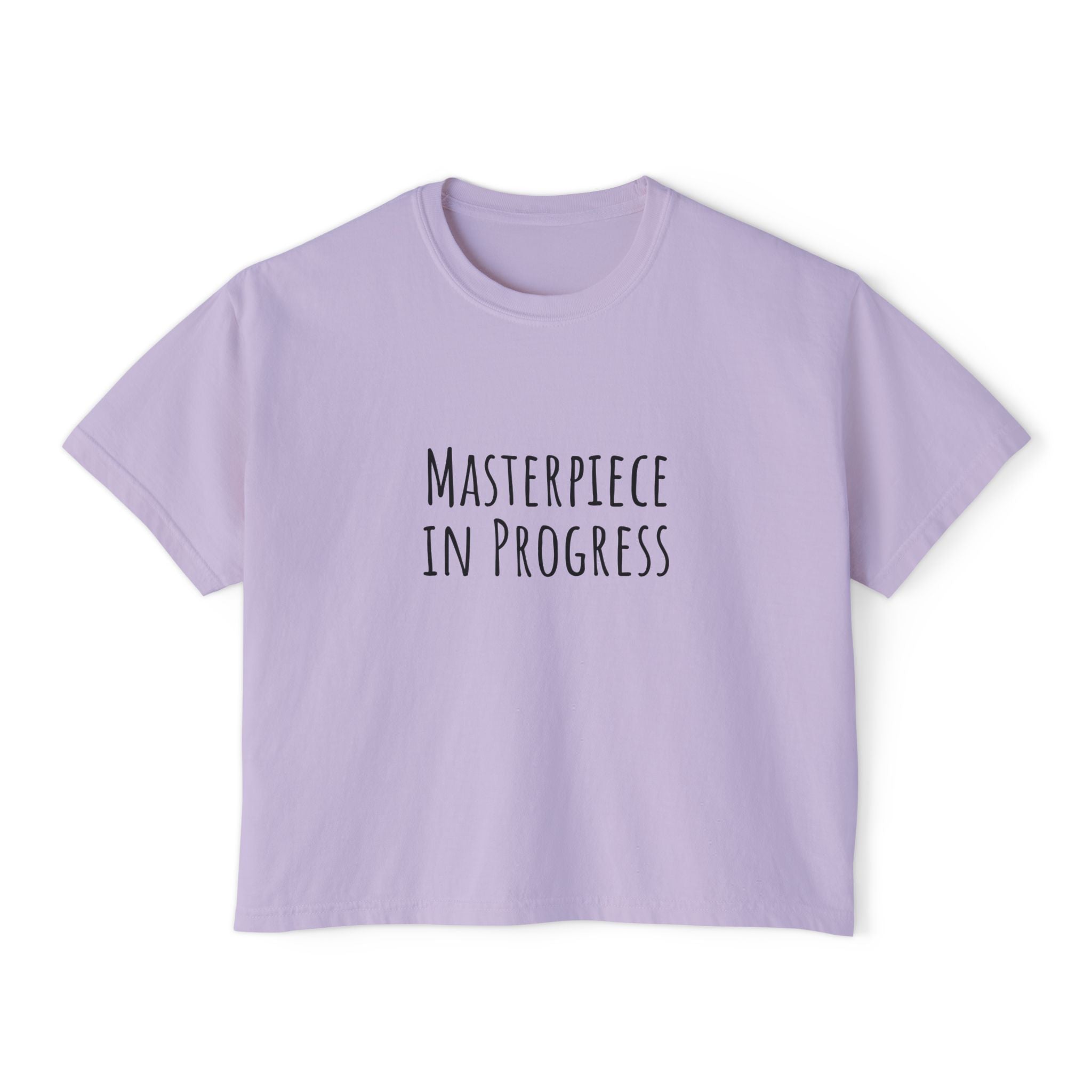 Boxy Artist Shirt | Masterpiece in Progress | Art Pun Series Gift - Mythos Design