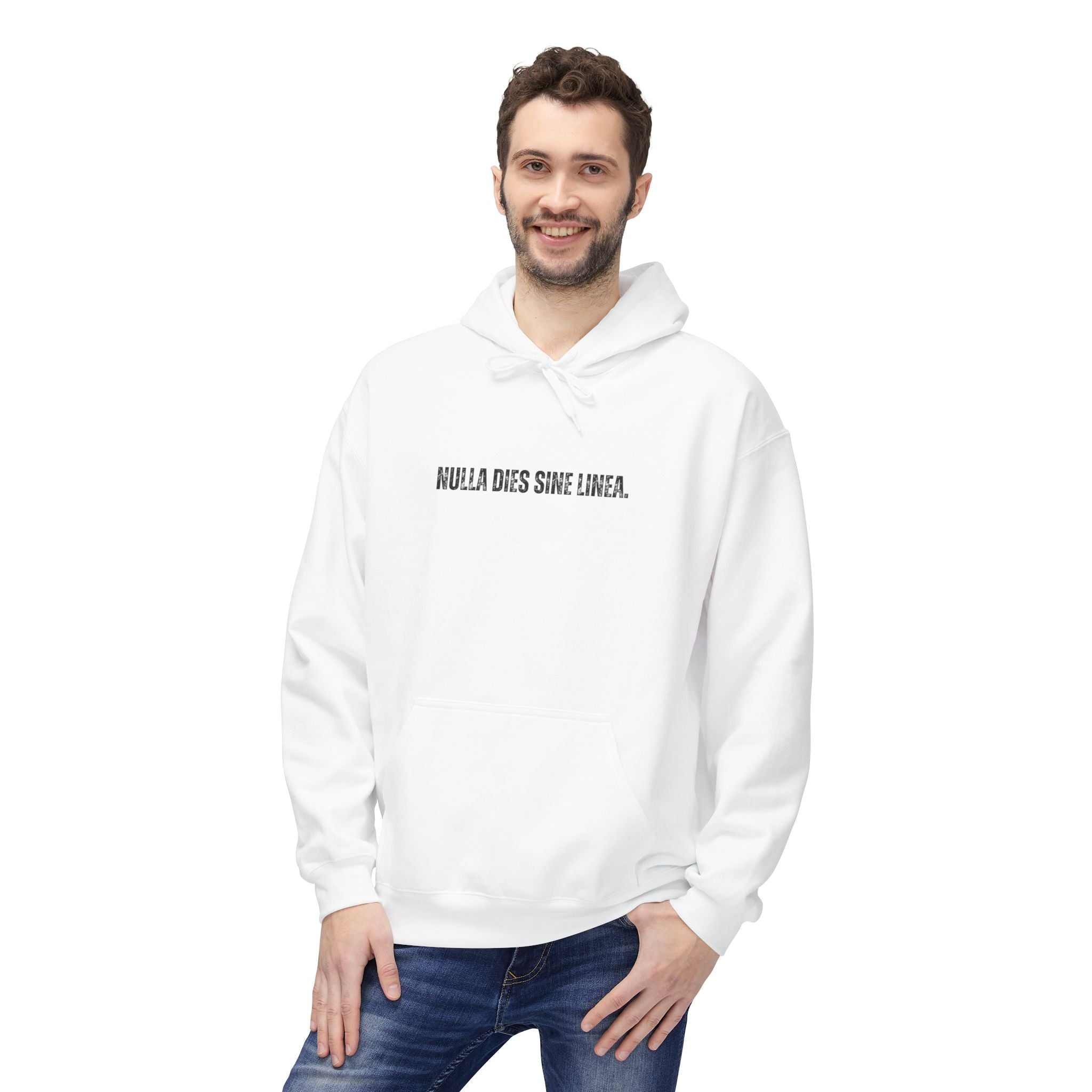 Ancient Quotes Fleece Hoodie | Nulla Dies Sine Linea - Mythos Design