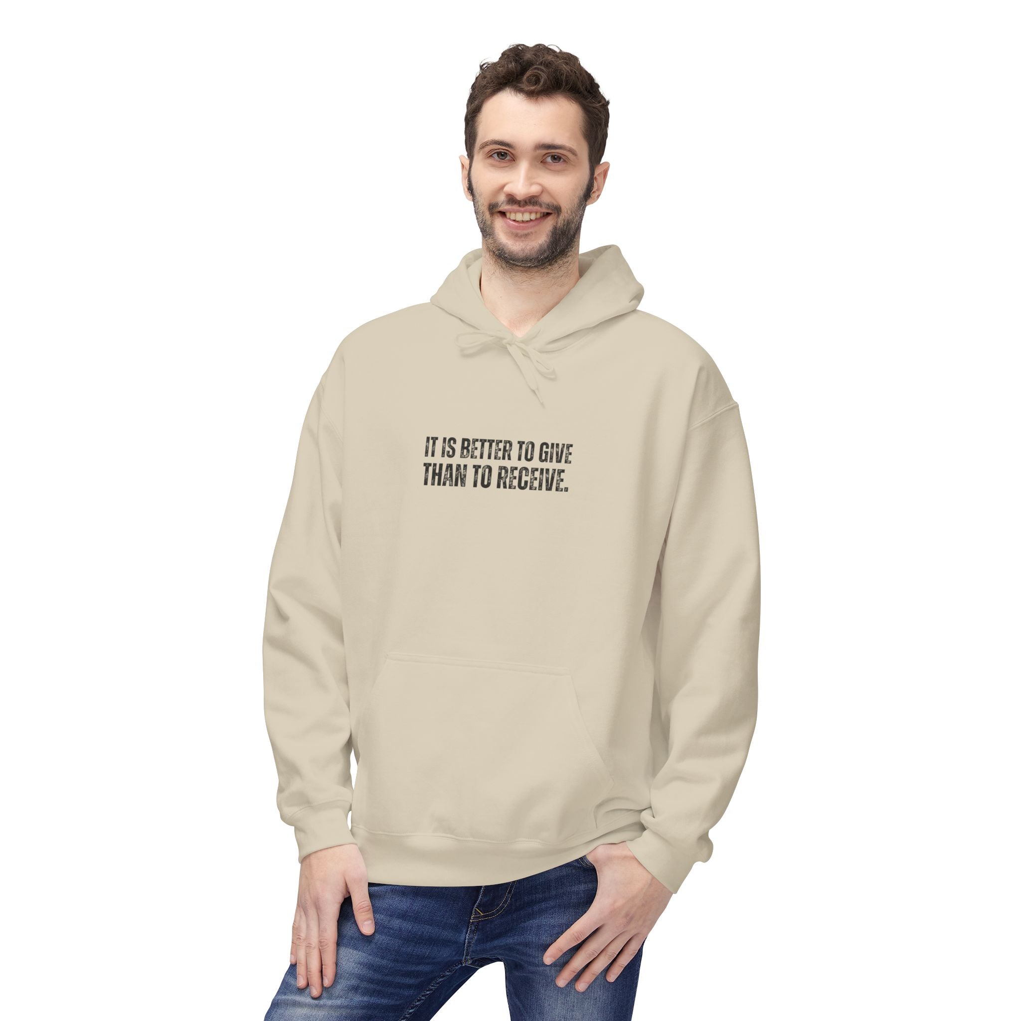 Ancient Quotes Fleece Hoodie | It is Better to Give Than to Receive - Mythos Design