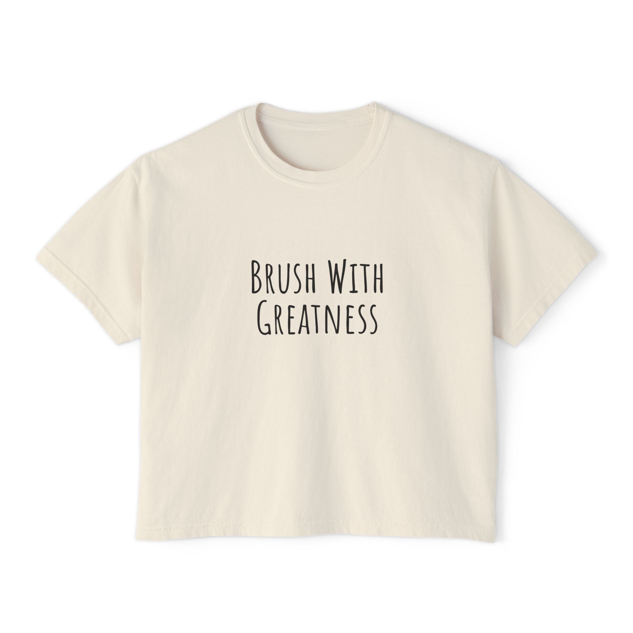 Boxy Artist Shirt | Brush with Greatness | Art Pun Series Gift - Mythos Design