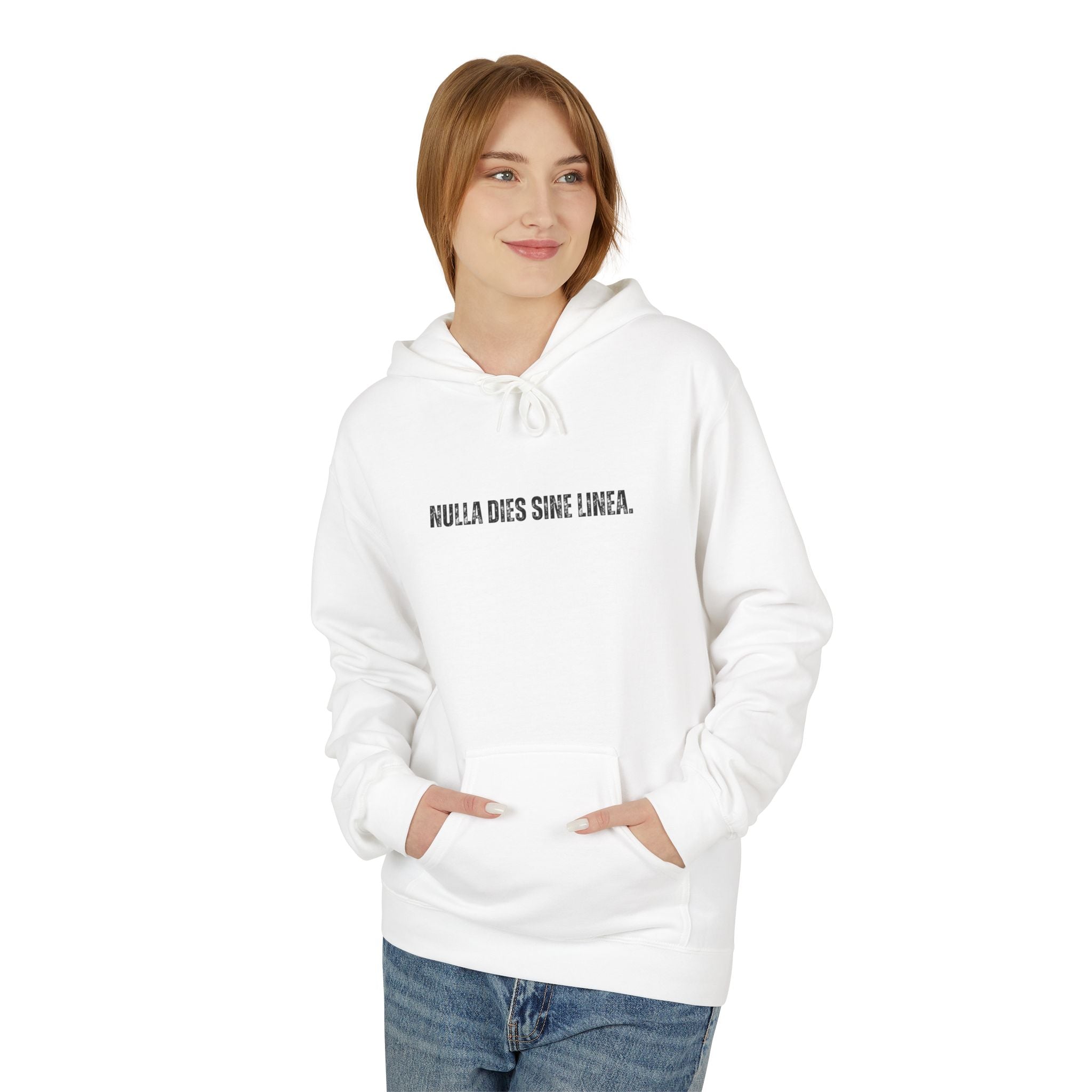 Ancient Quotes Fleece Hoodie | Nulla Dies Sine Linea - Mythos Design