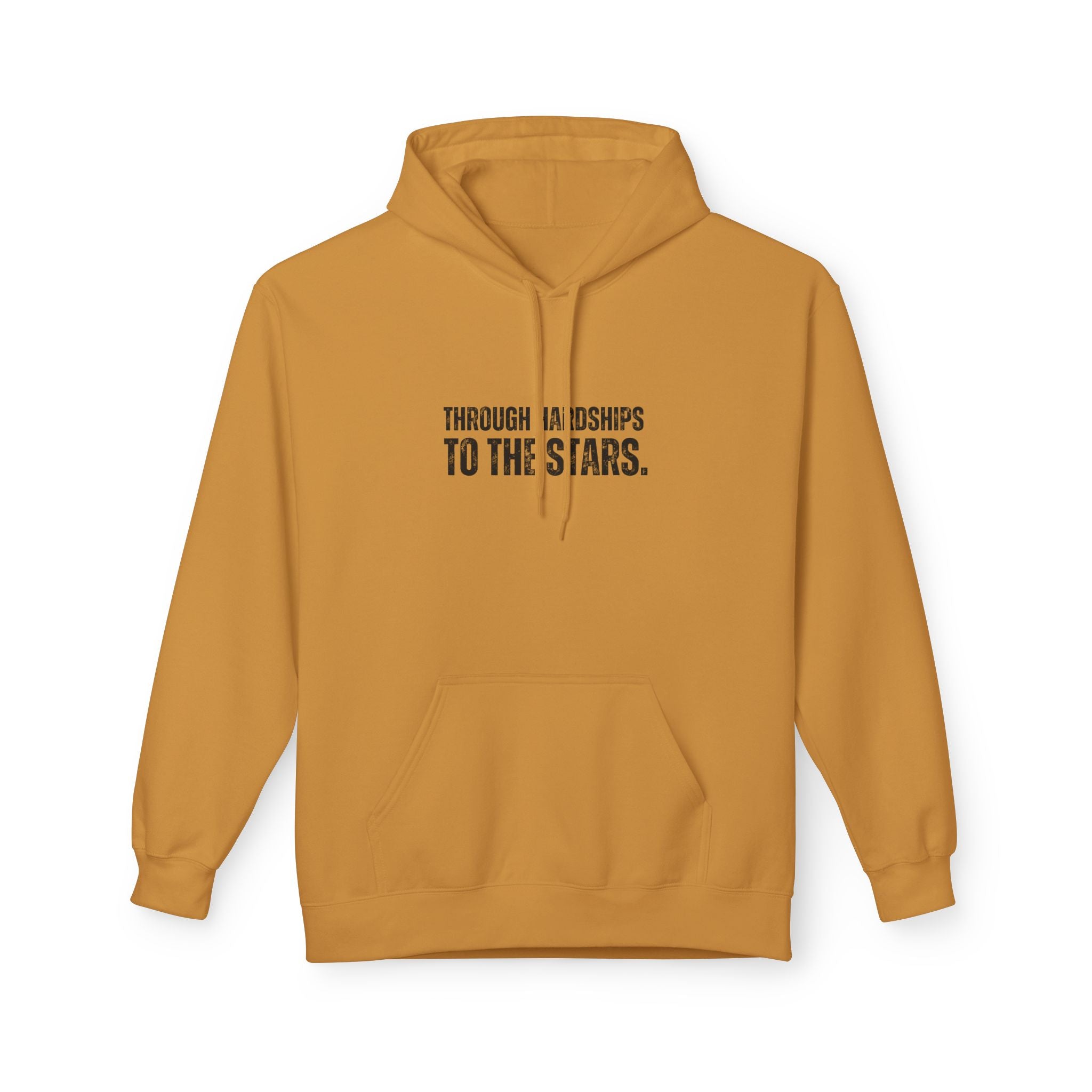 Ancient Quotes Fleece Hoodie | Through Hardships to the Stars - Mythos Design