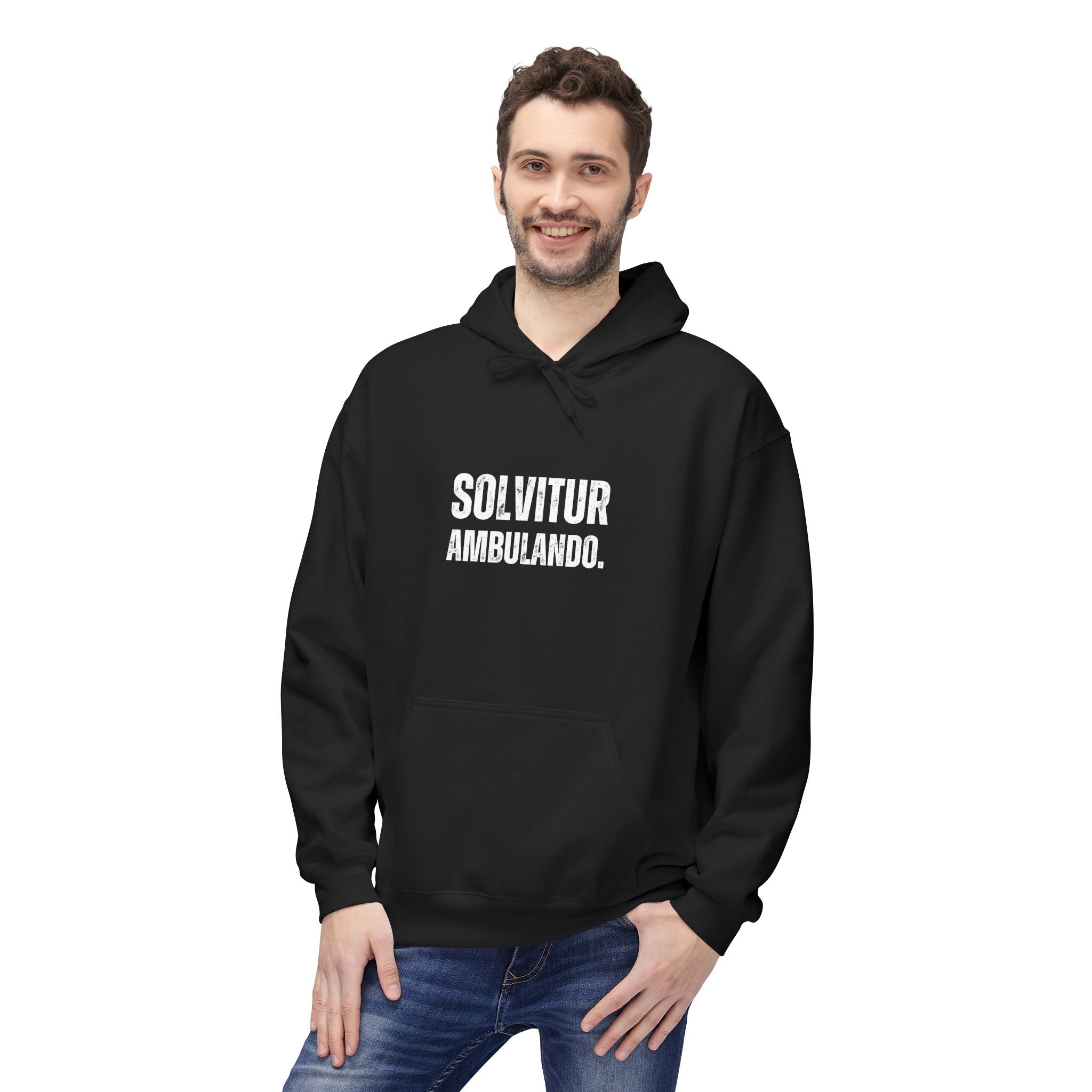 Ancient Quotes Fleece Hoodie | Solvitur Ambulando - Mythos Design