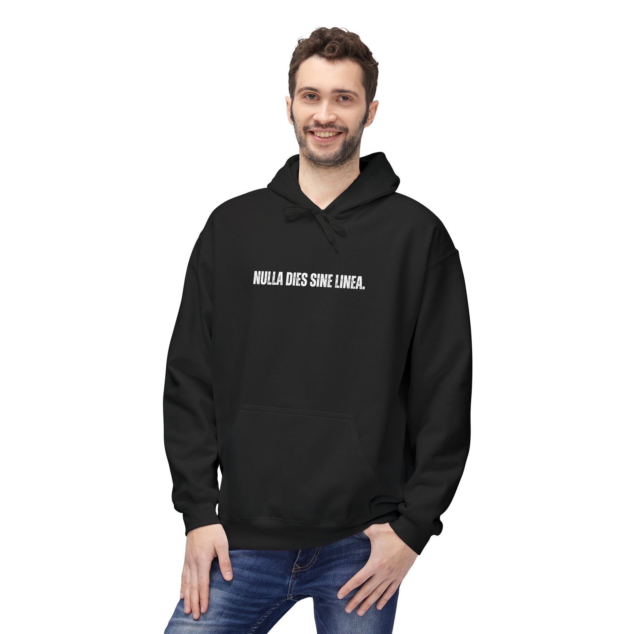 Ancient Quotes Fleece Hoodie | Nulla Dies Sine Linea - Mythos Design