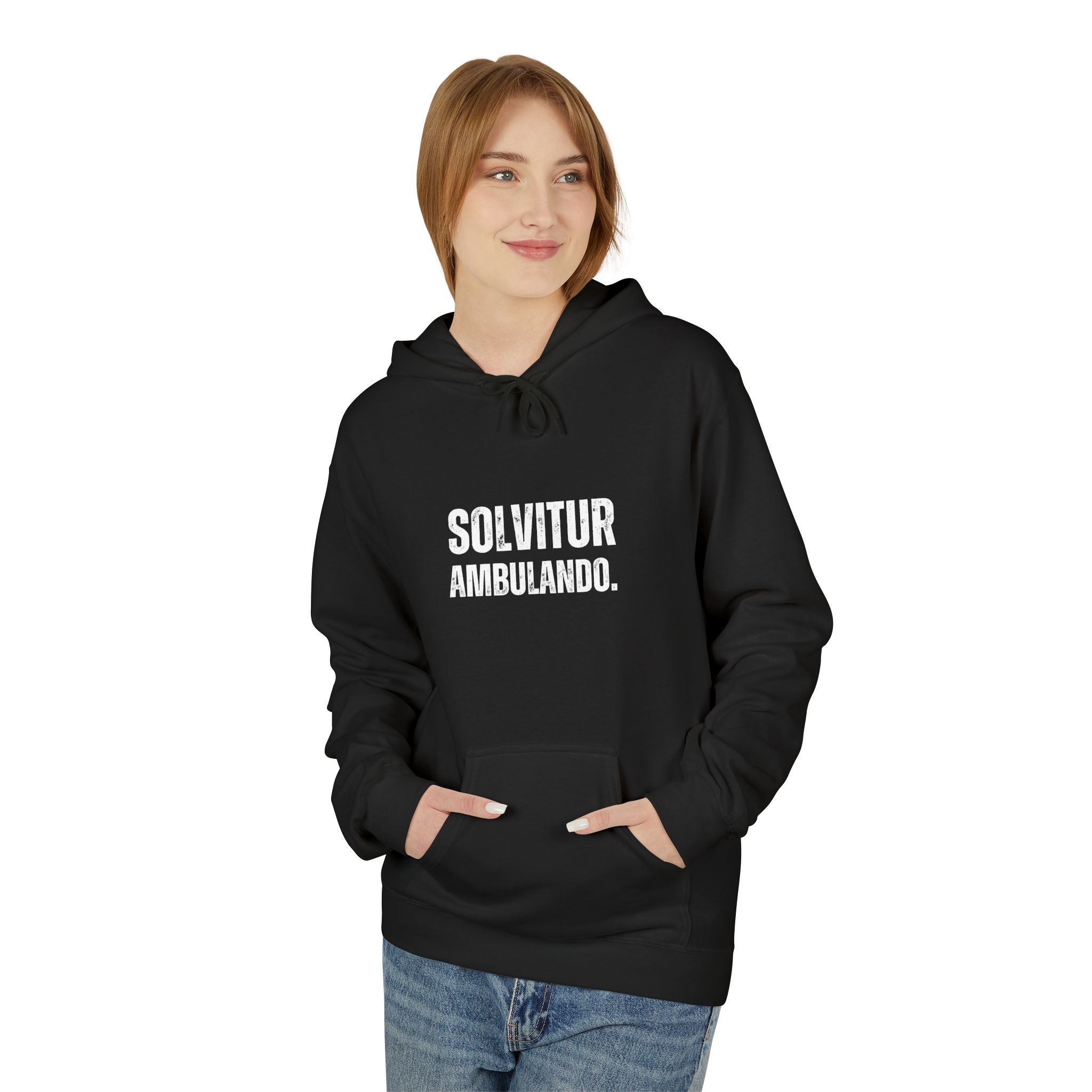 Ancient Quotes Fleece Hoodie | Solvitur Ambulando - Mythos Design