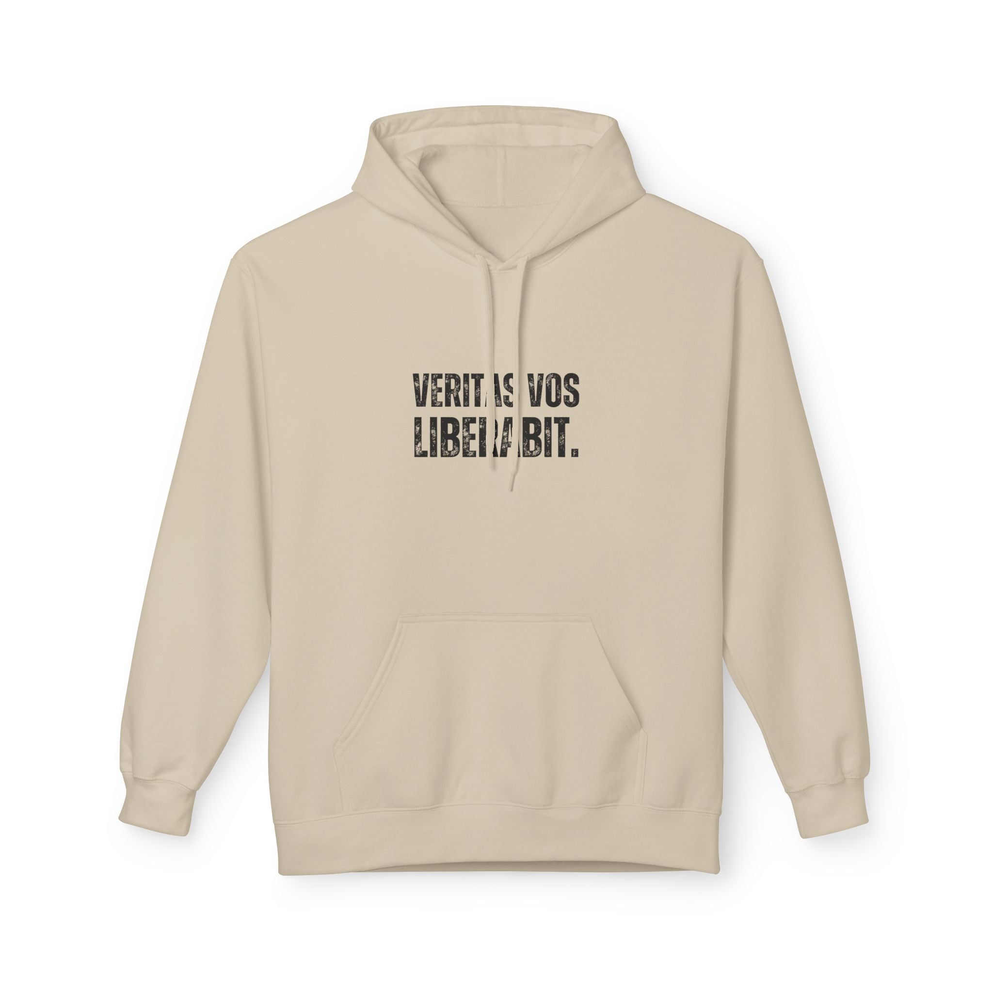 Ancient Quotes Fleece Hoodie | Veritas Vos Liberabit - Mythos Design