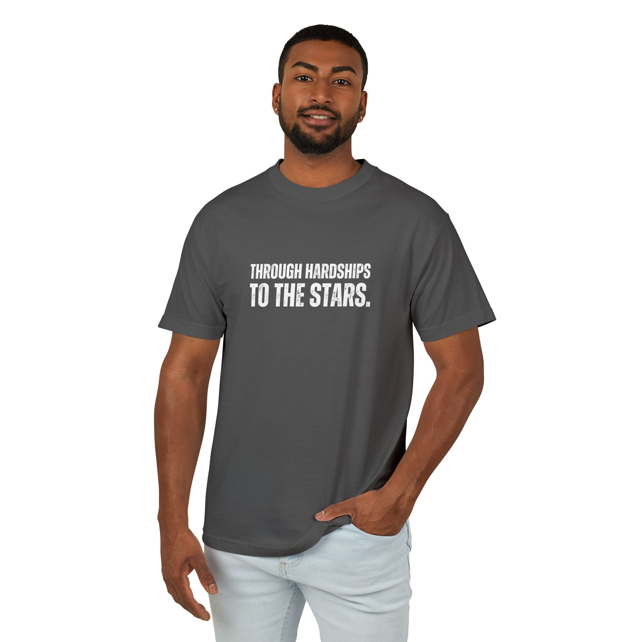 Unisex Ancient Quotes Shirt | Through Hardships to the Stars | Inspirational Gift Tee - Mythos Design