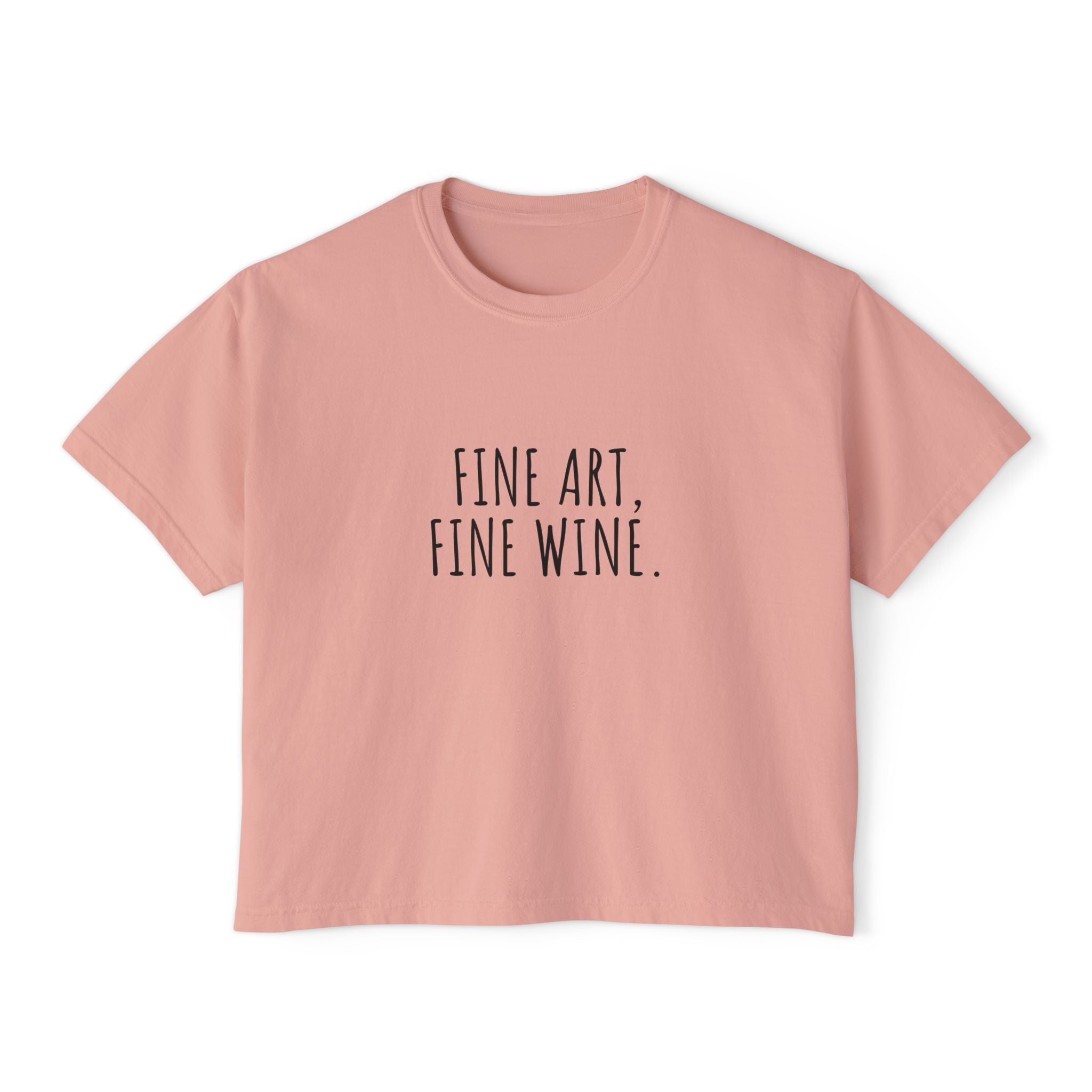 Boxy Artist Shirt | Fine Art, Fine Wine | Art Pun Series Gift - Mythos Design