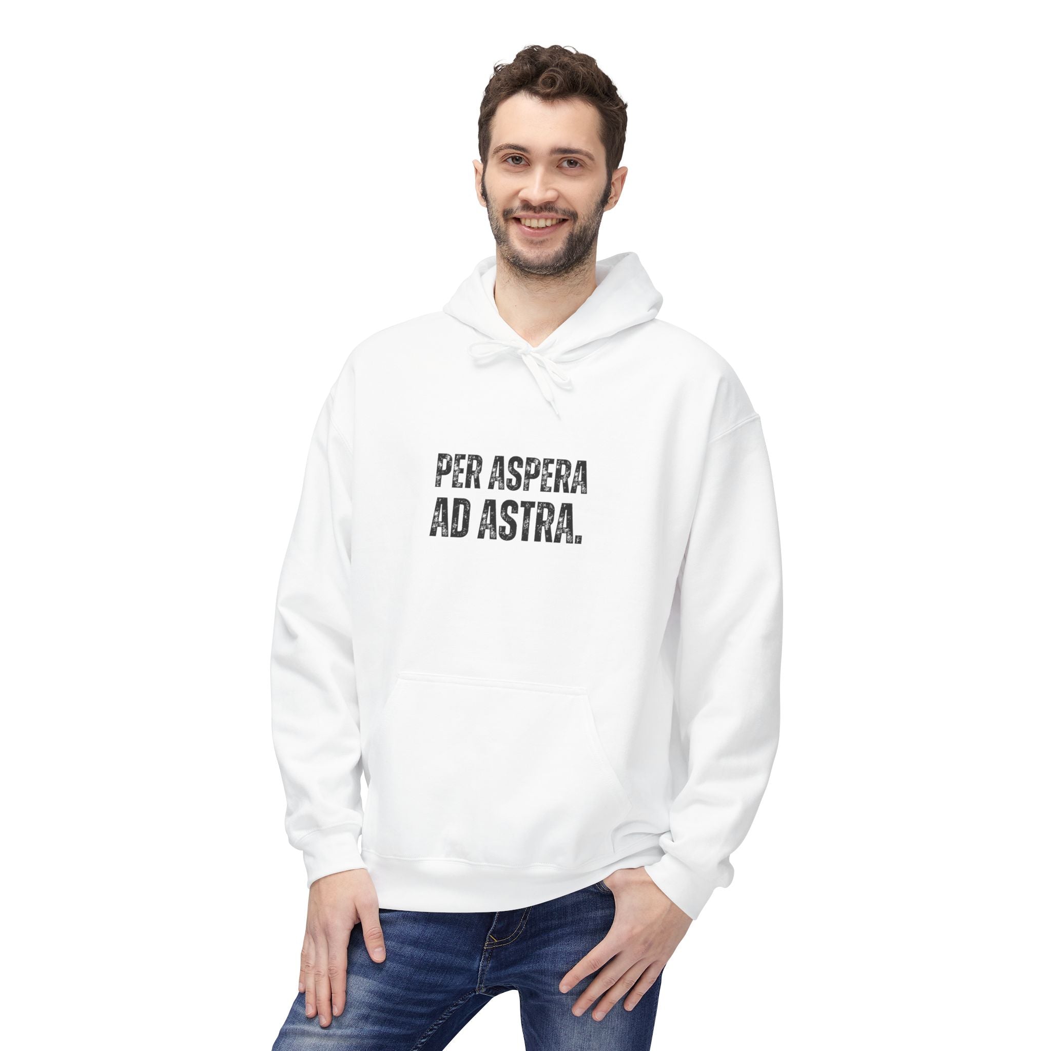 Ancient Quotes Fleece Hoodie | Per Aspera ad Astra - Mythos Design