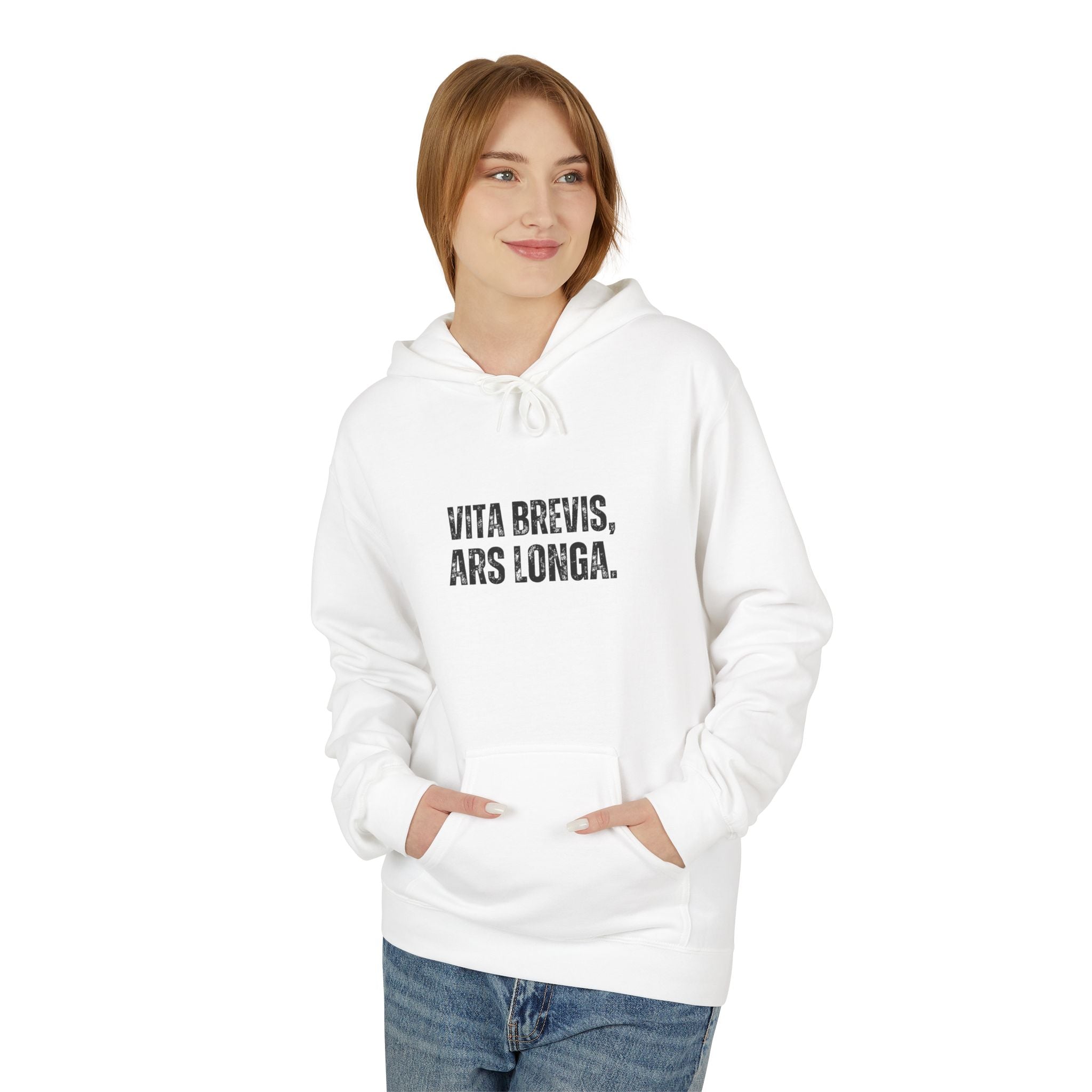 Ancient Quotes Fleece Hoodie | Vita Brevis, Ars Longa - Mythos Design