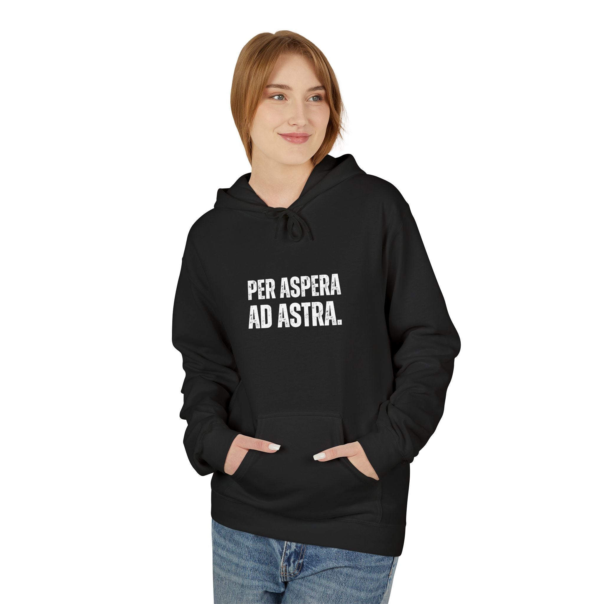 Ancient Quotes Fleece Hoodie | Per Aspera ad Astra - Mythos Design