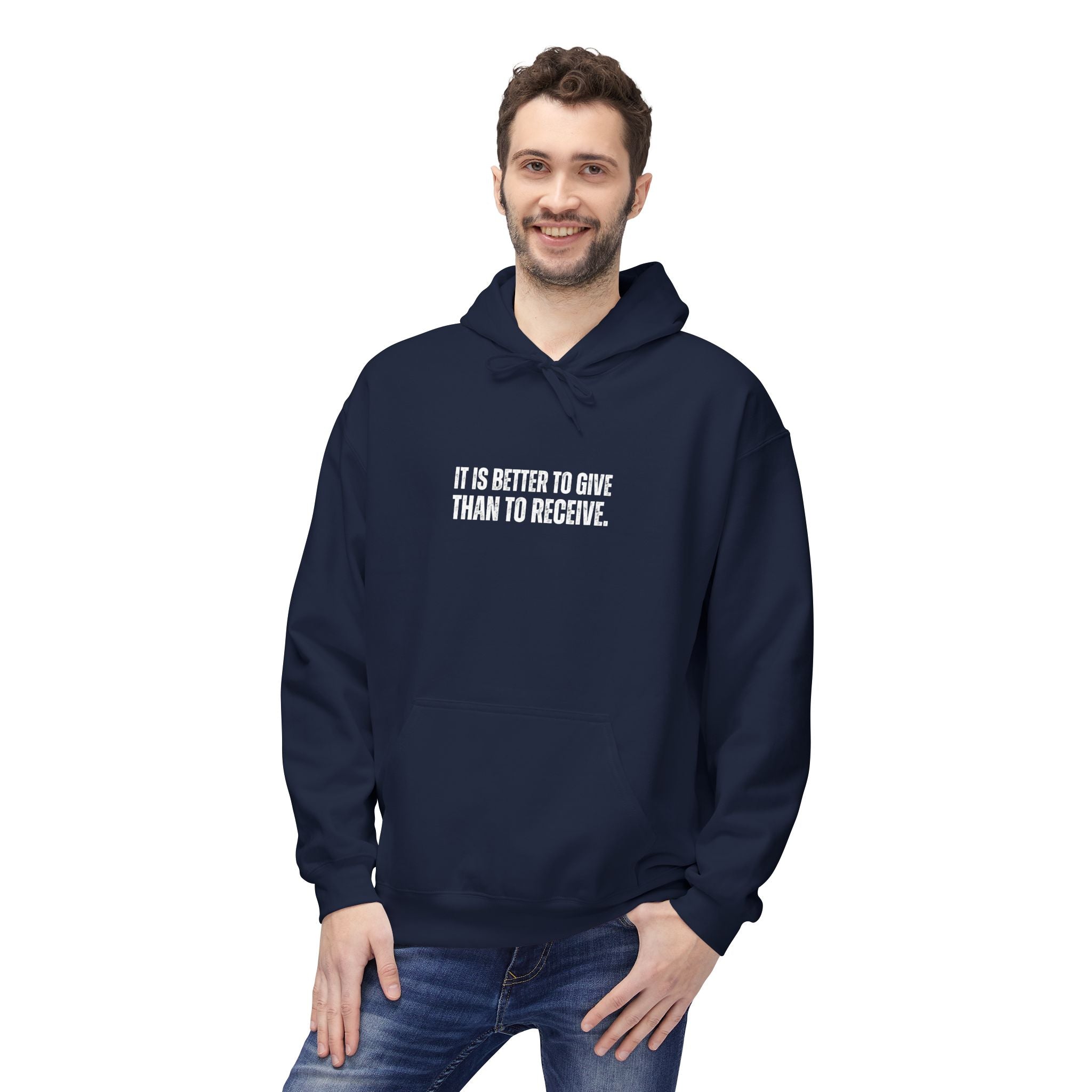 Ancient Quotes Fleece Hoodie | It is Better to Give Than to Receive - Mythos Design