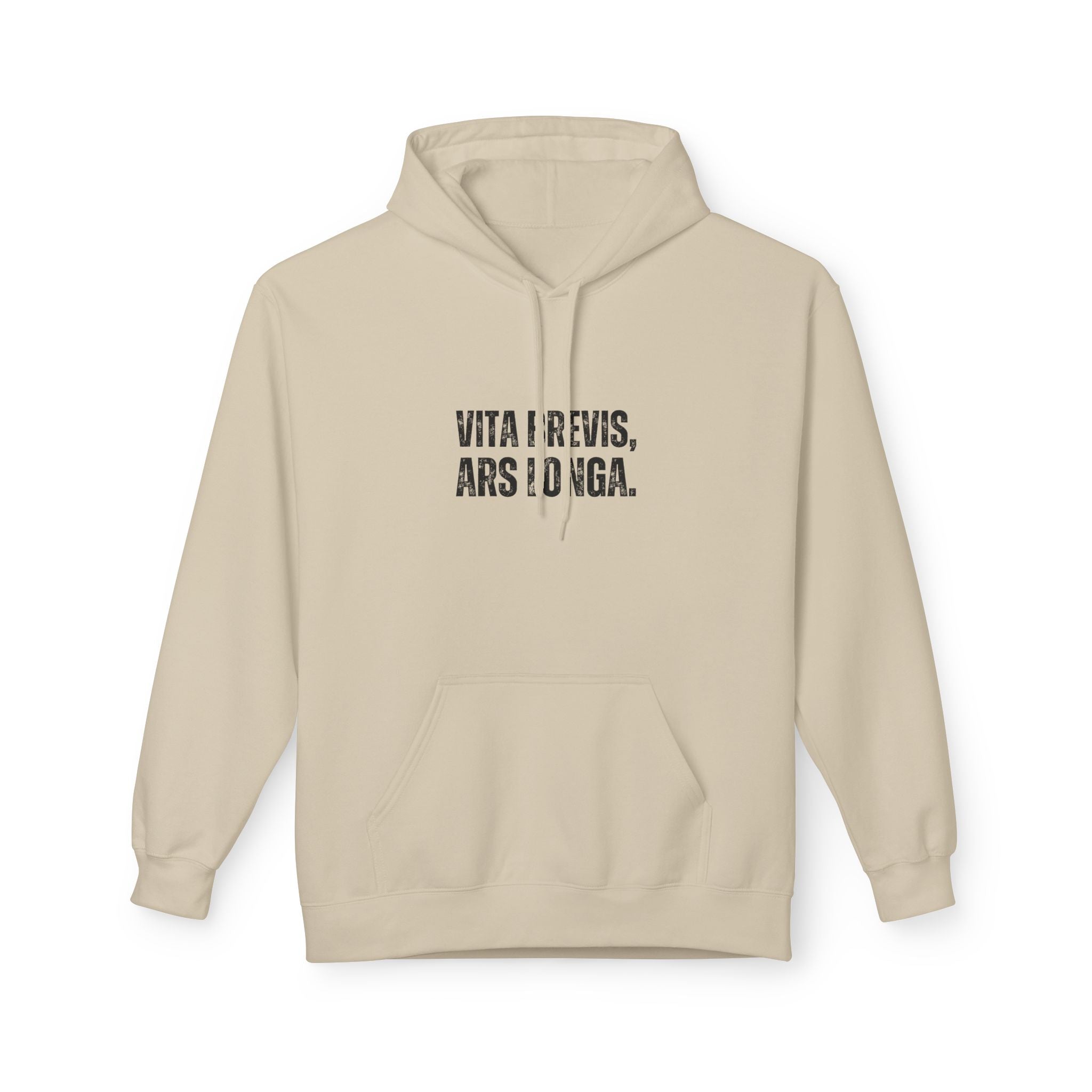 Ancient Quotes Fleece Hoodie | Vita Brevis, Ars Longa - Mythos Design