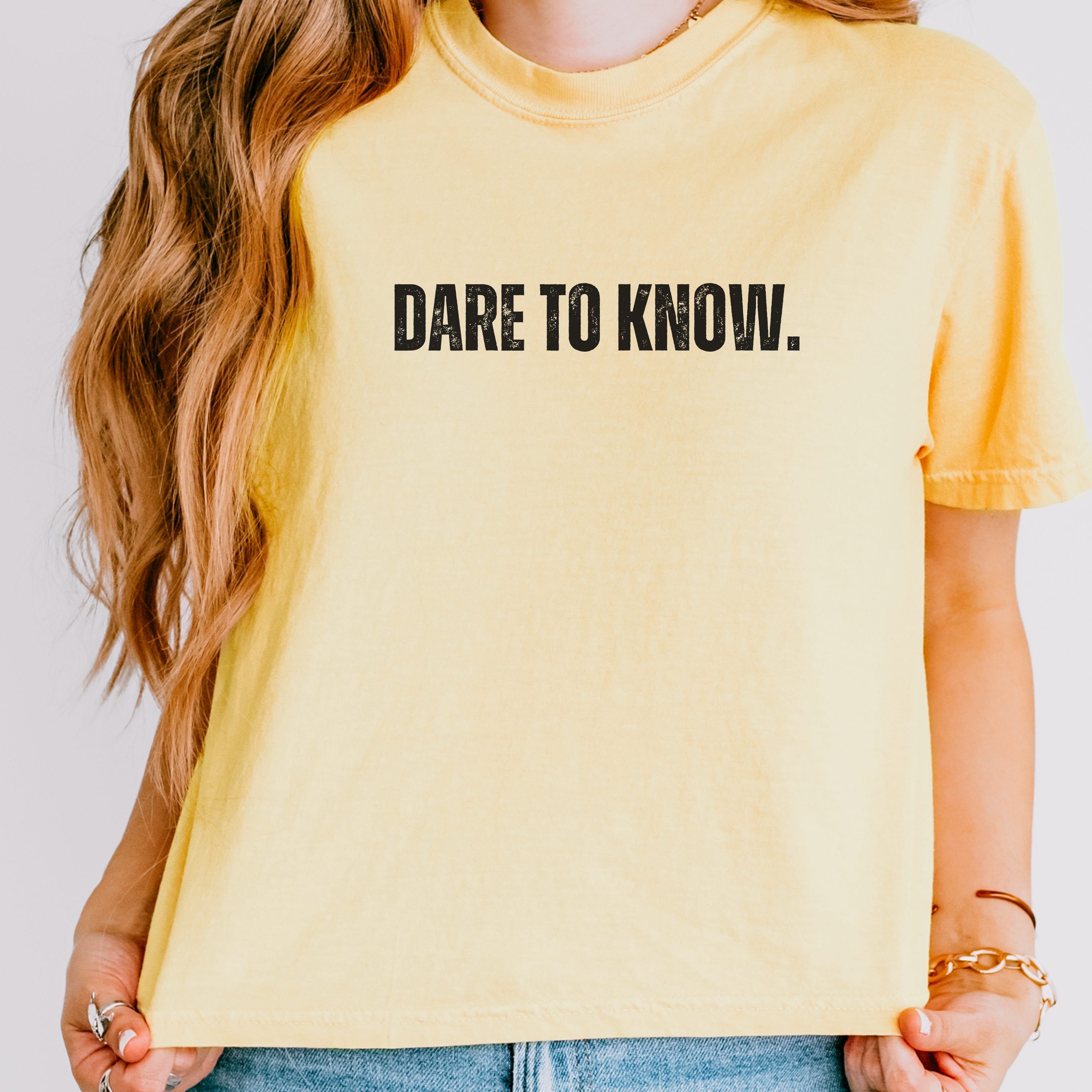 Motivational Boxy Tee Shirt | Dare To Know Quote Gift - Mythos Design