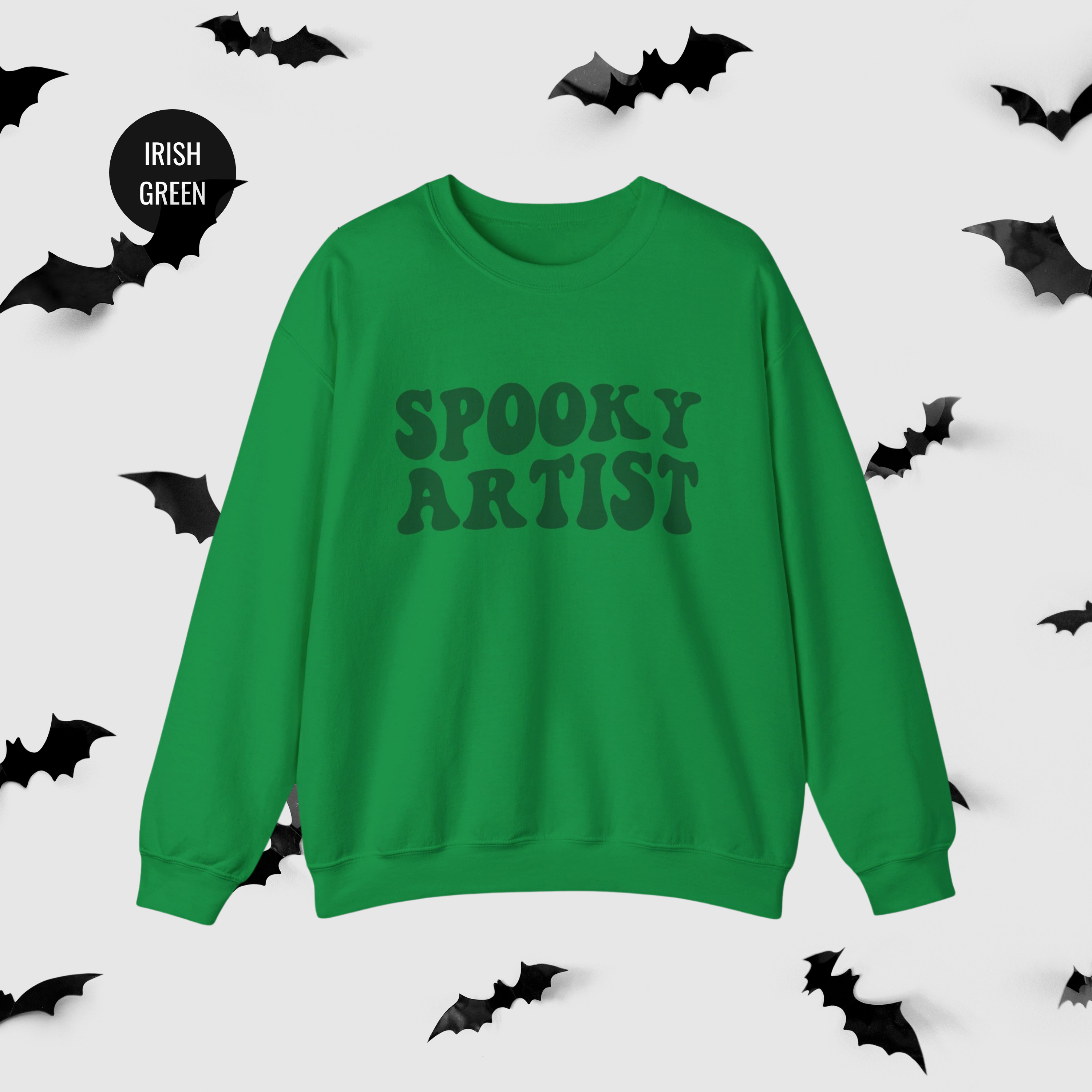 Spooky Artist Halloween Sweatshirt | Monochromatic Orange Art Sweater - Mythos Design