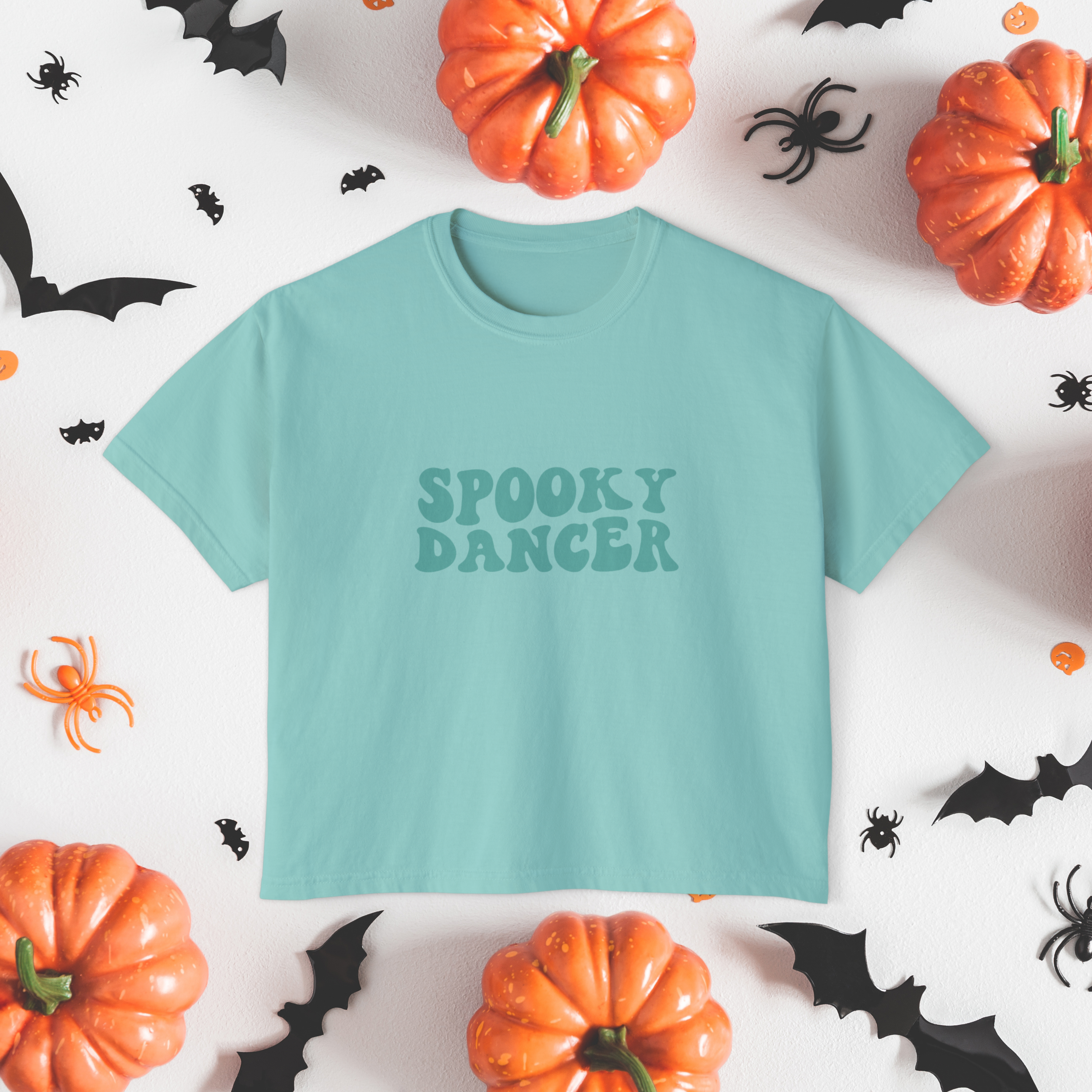 Spooky Dancer Women's Boxy T-Shirt | Retro Monochrome Dance Tee - Mythos Design