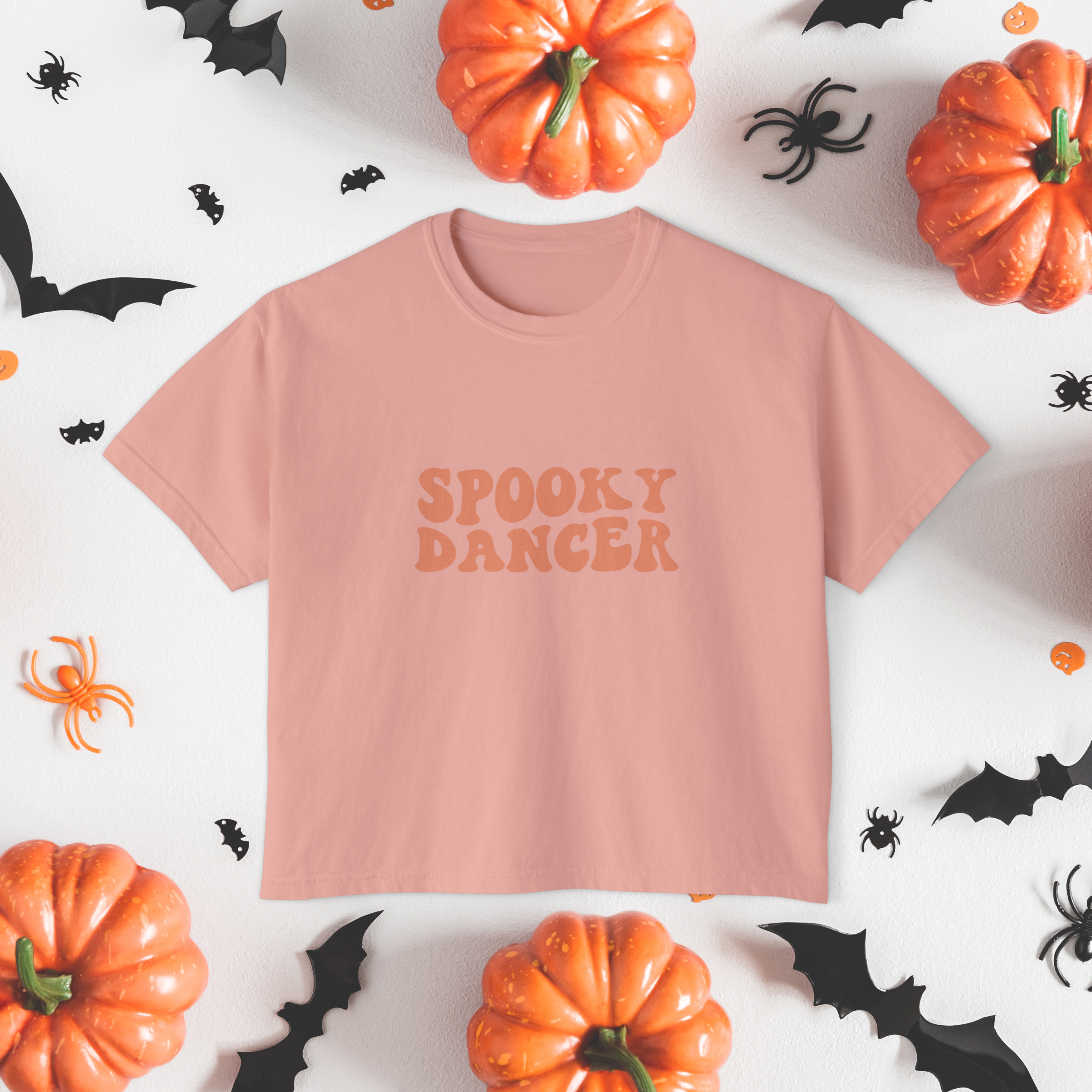 Spooky Dancer Women's Boxy T-Shirt | Retro Monochrome Dance Tee - Mythos Design