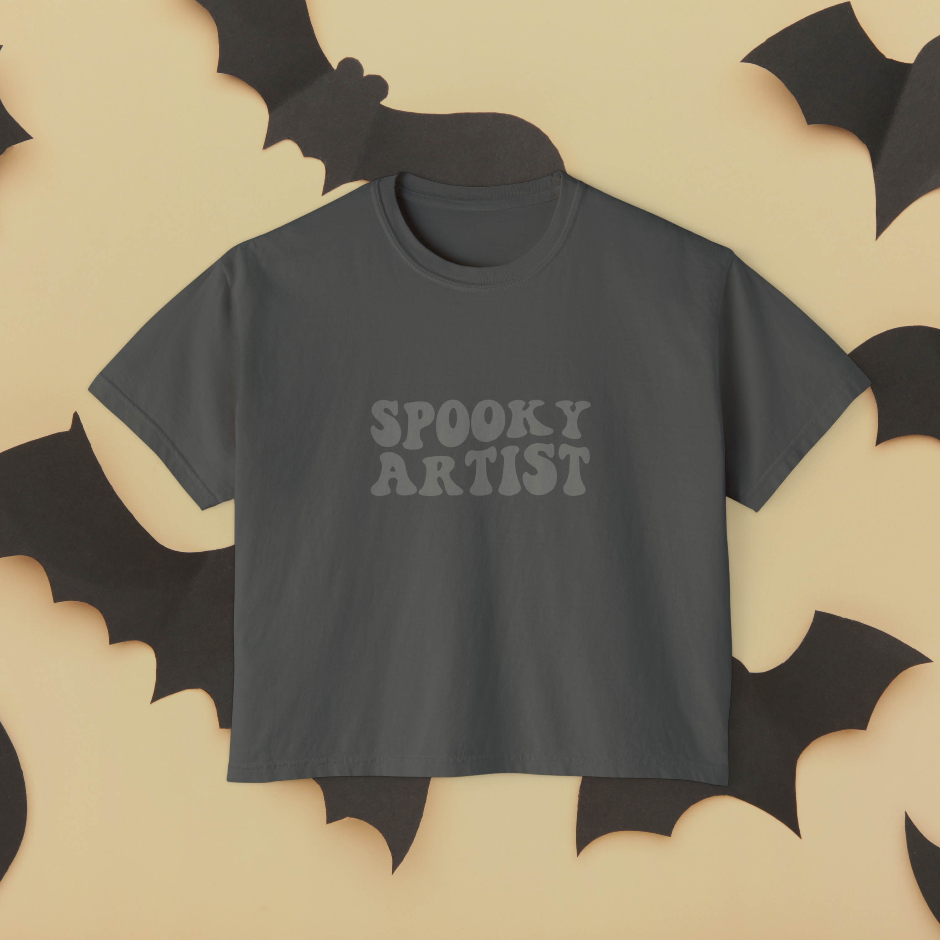 Spooky Artist Boxy T-Shirt | Chalky Mint Retro Art Tee - Mythos Design