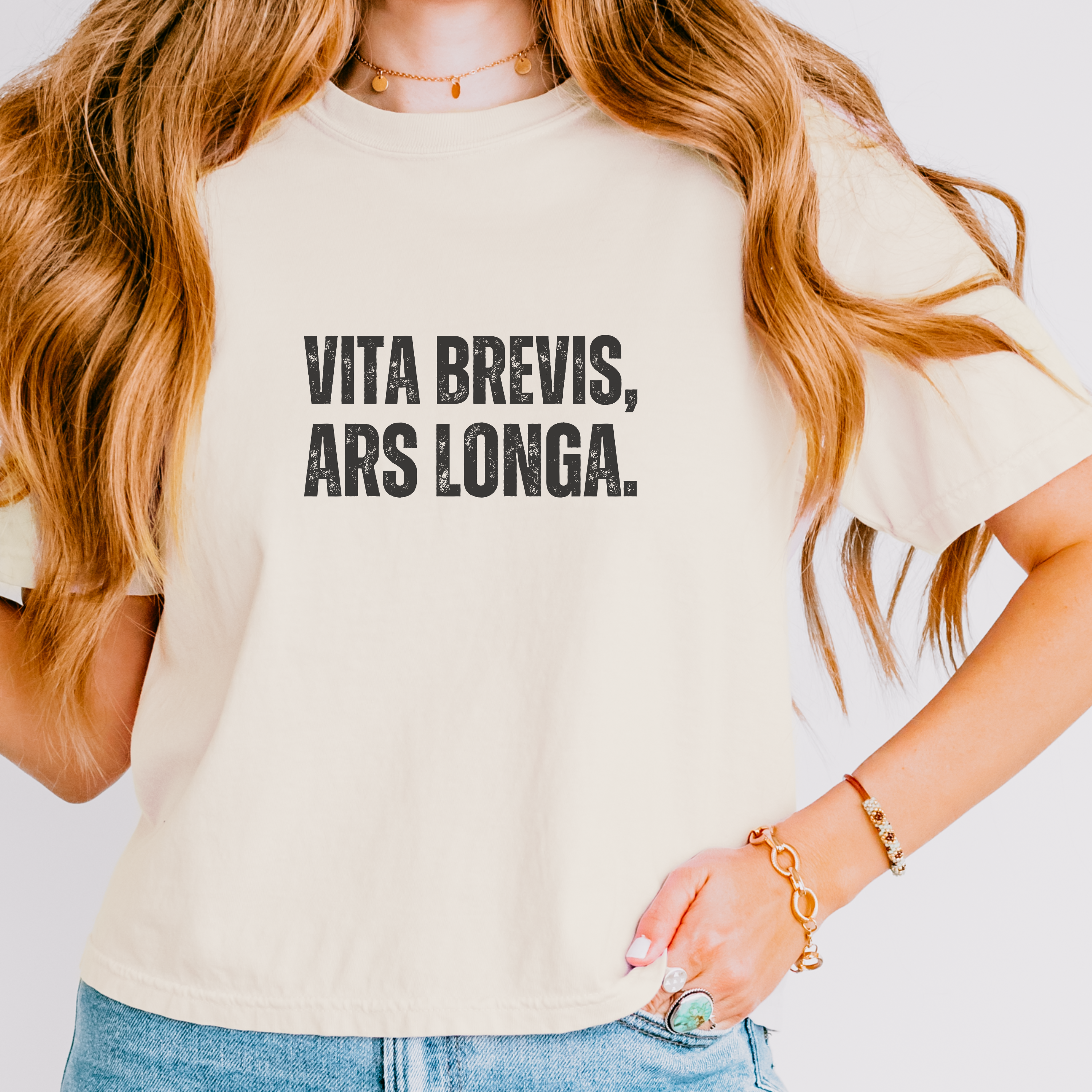 Art Quote Boxy T-Shirt | Vita Brevis Ars Longa Tee - Mythos Design