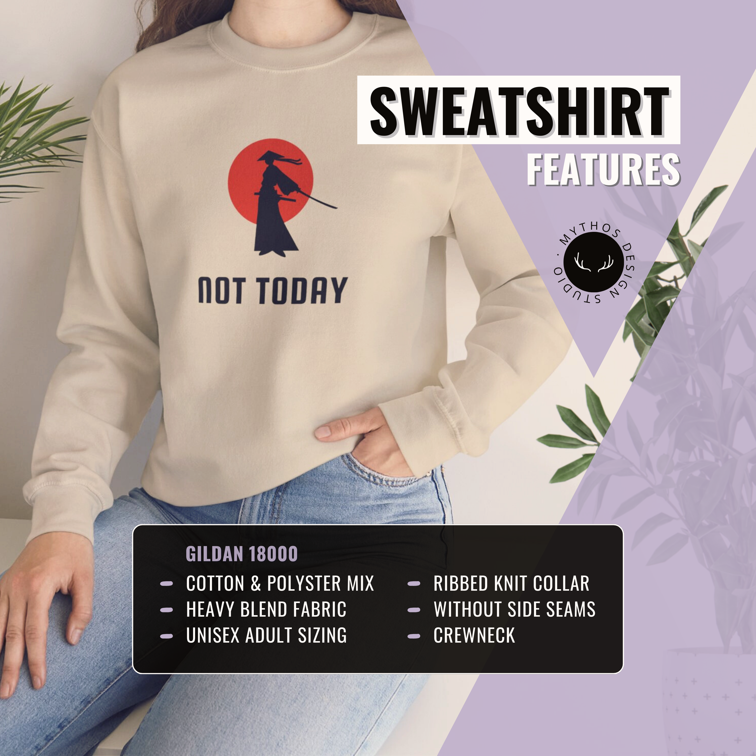 Not Today Sweatshirt | Anime-Inspired Introvert Gift - Mythos Design