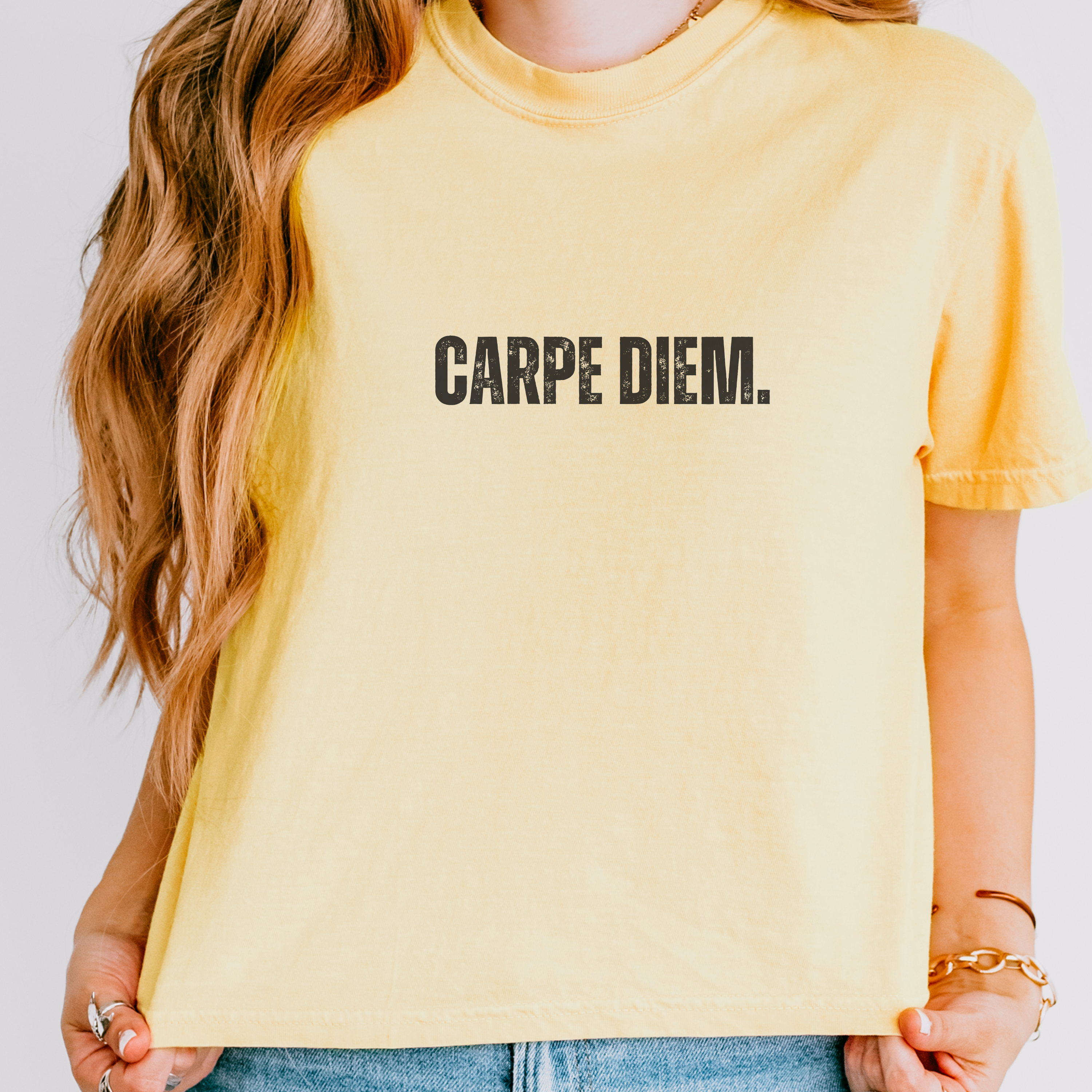 Carpe Diem Seize the Day T-Shirt | Motivational Boxy Tee - Mythos Design