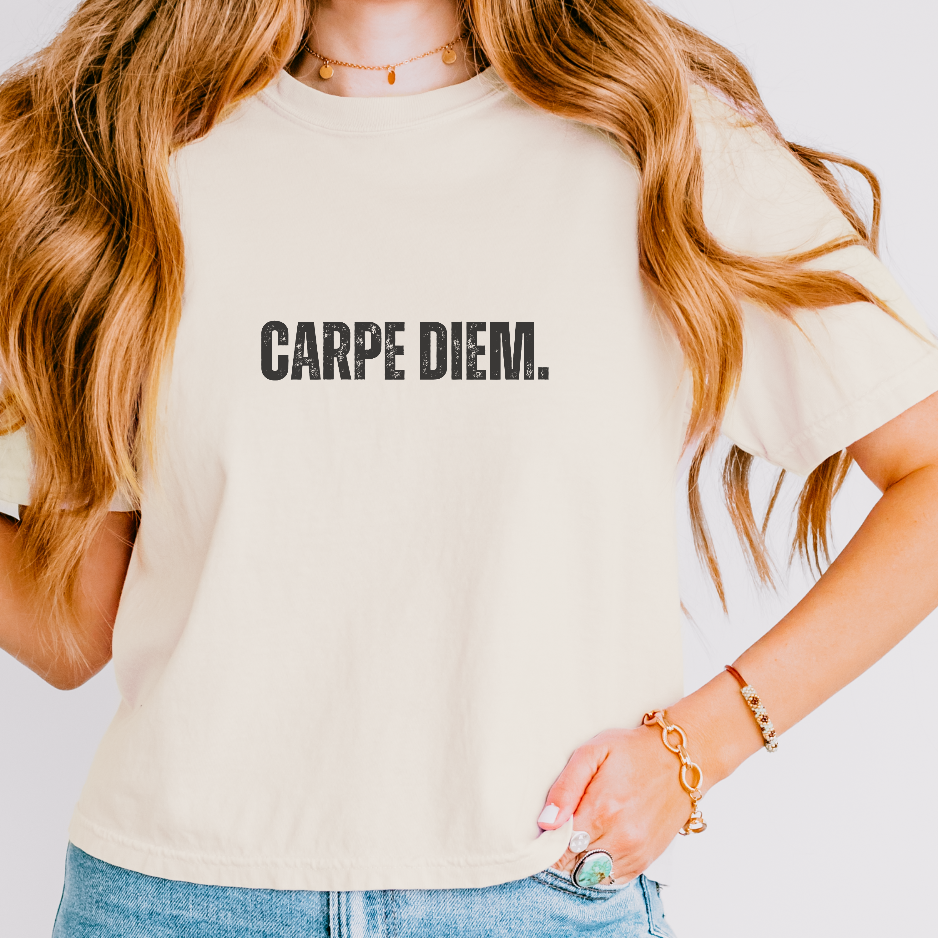 Carpe Diem Seize the Day T-Shirt | Motivational Boxy Tee - Mythos Design