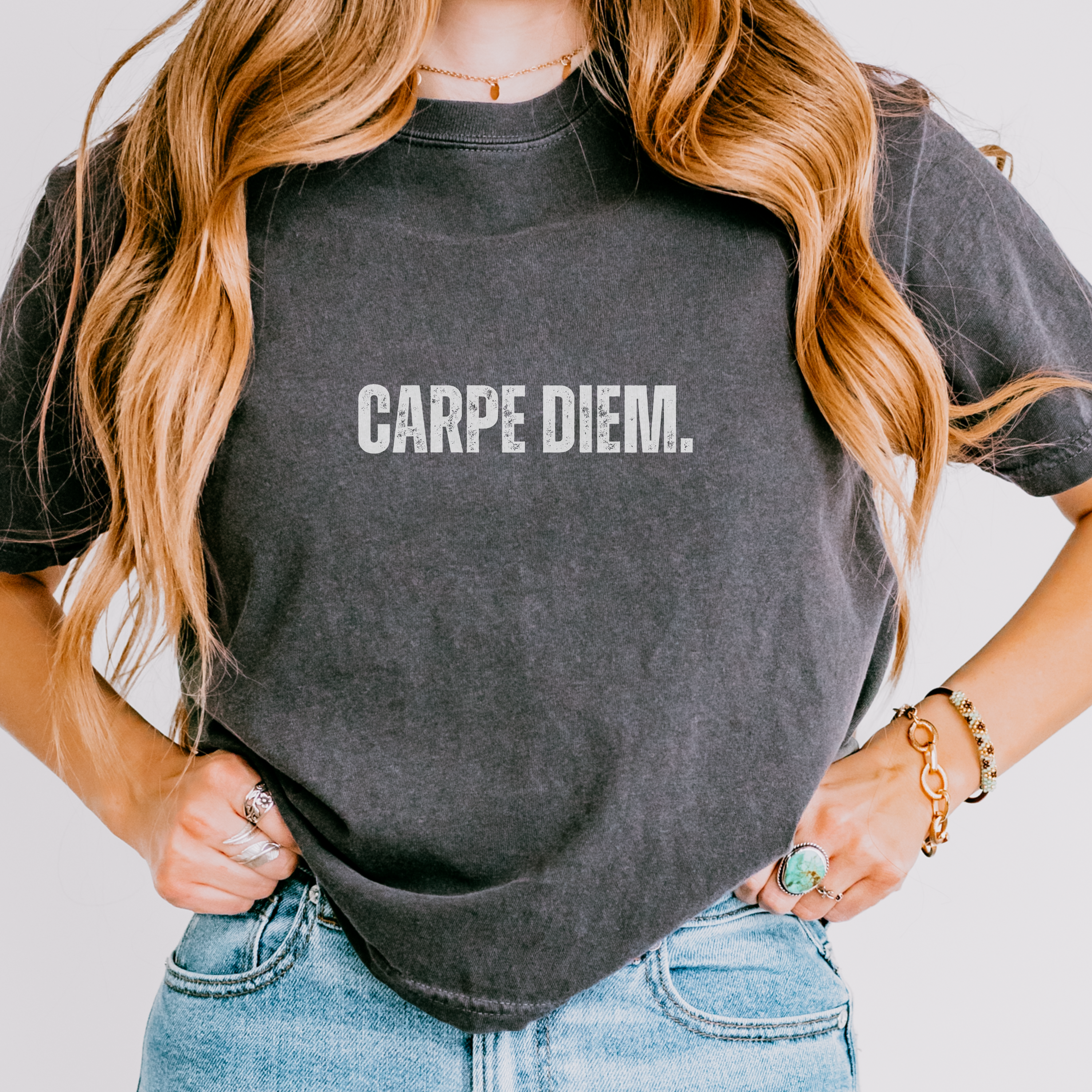 Carpe Diem Seize the Day T-Shirt | Motivational Boxy Tee - Mythos Design