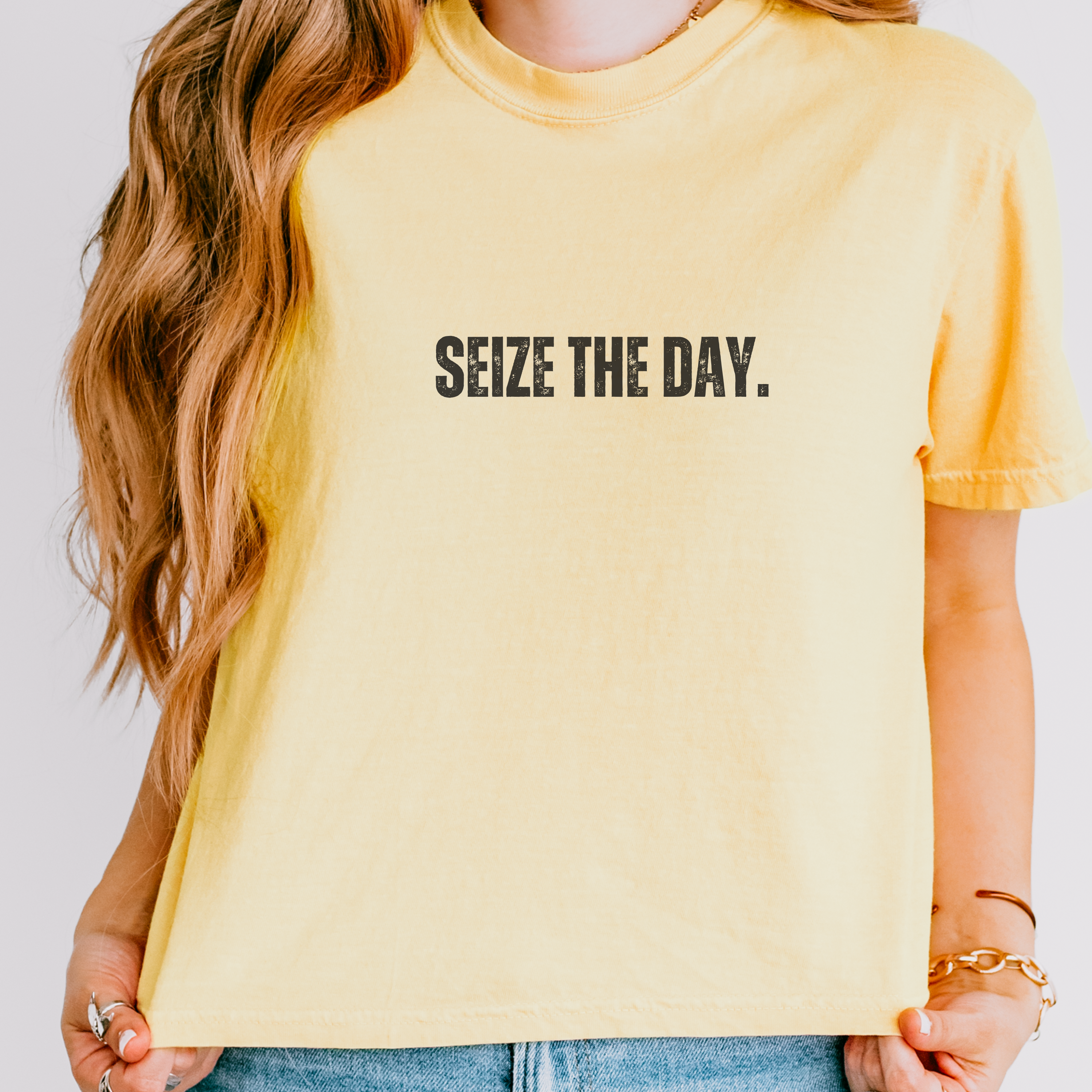 Carpe Diem Seize the Day T-Shirt | Boxy Motivational Tee - Mythos Design