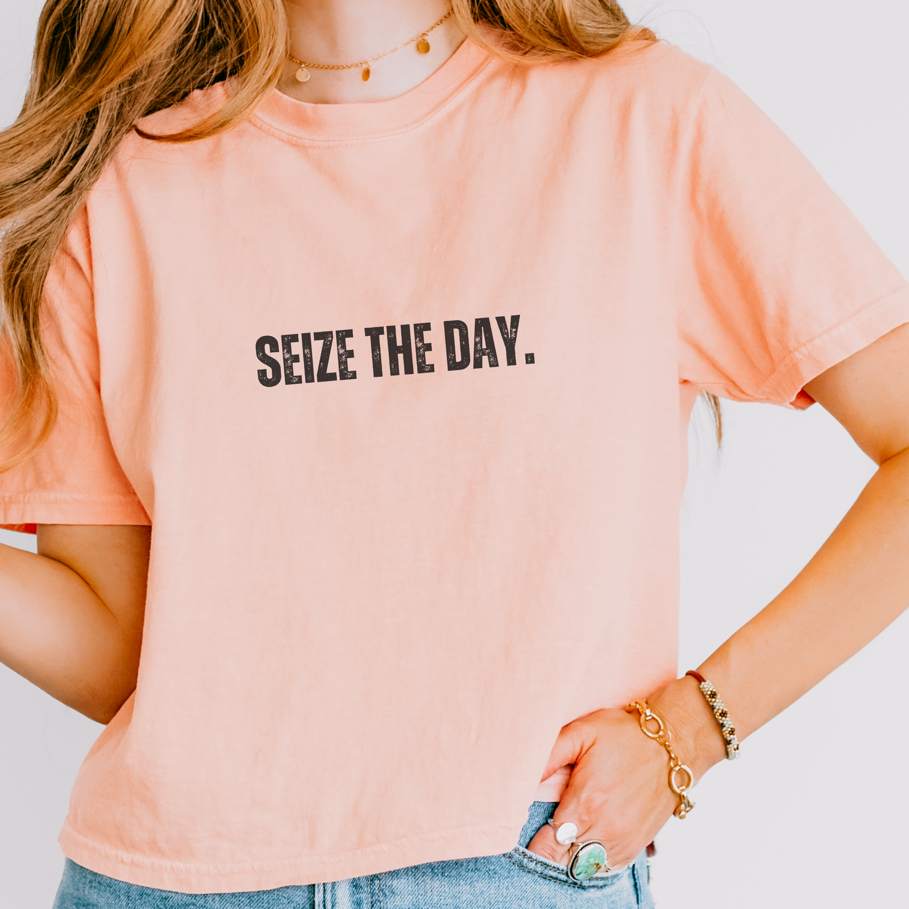 Carpe Diem Seize the Day T-Shirt | Boxy Motivational Tee - Mythos Design