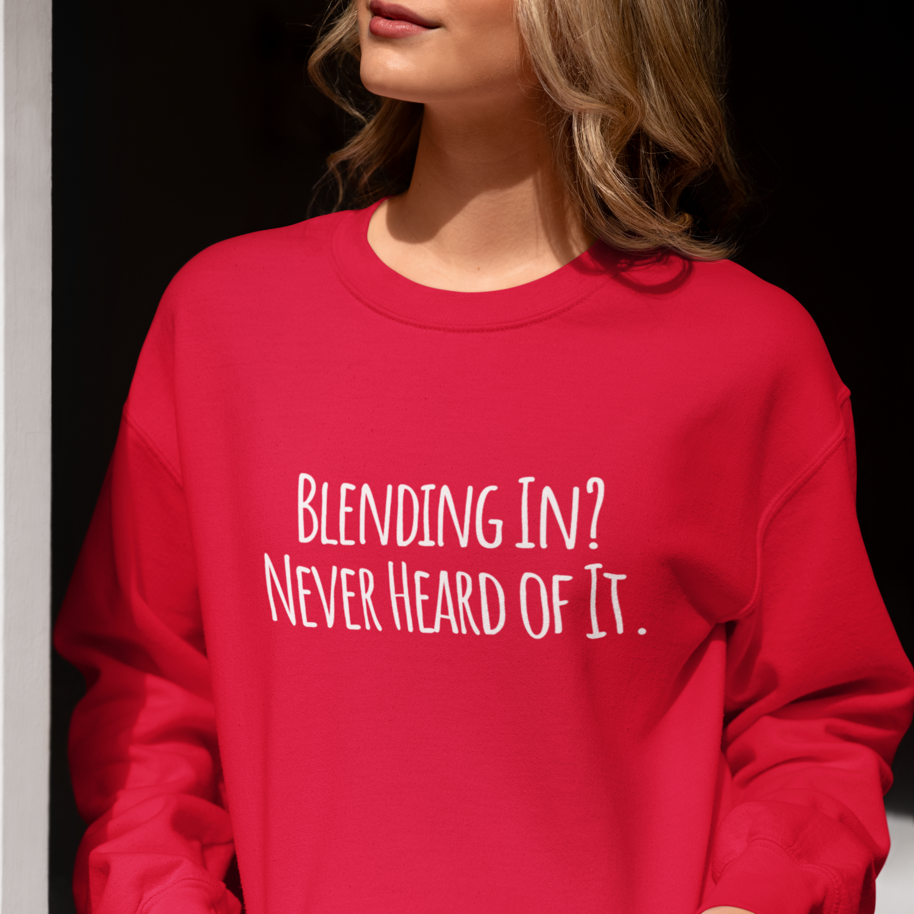 Unisex Artist Sweatshirt | Blending In? Never Heard of It | Art Pun Series Gift - Mythos Design