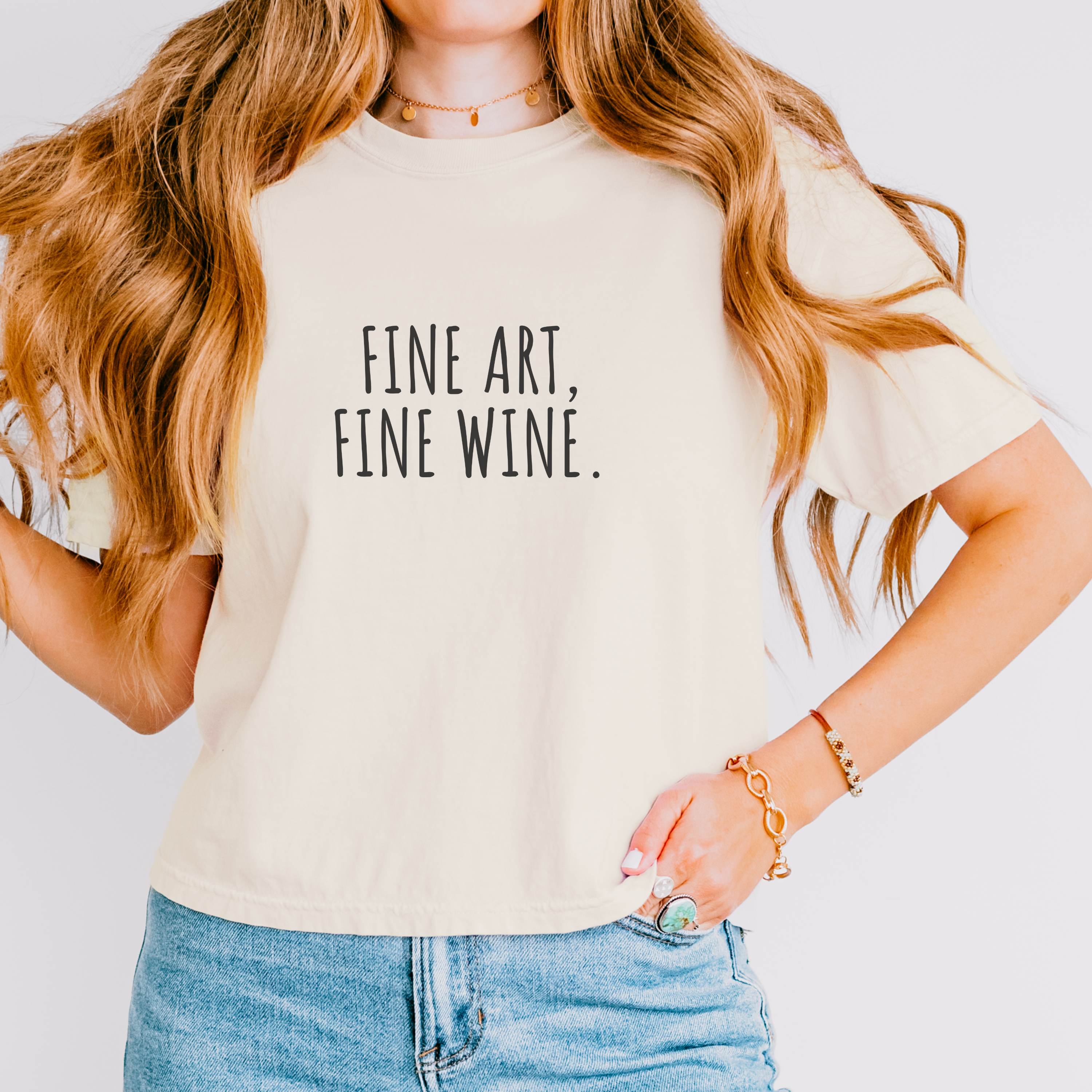 Boxy Artist Shirt | Fine Art, Fine Wine | Art Pun Series Gift - Mythos Design