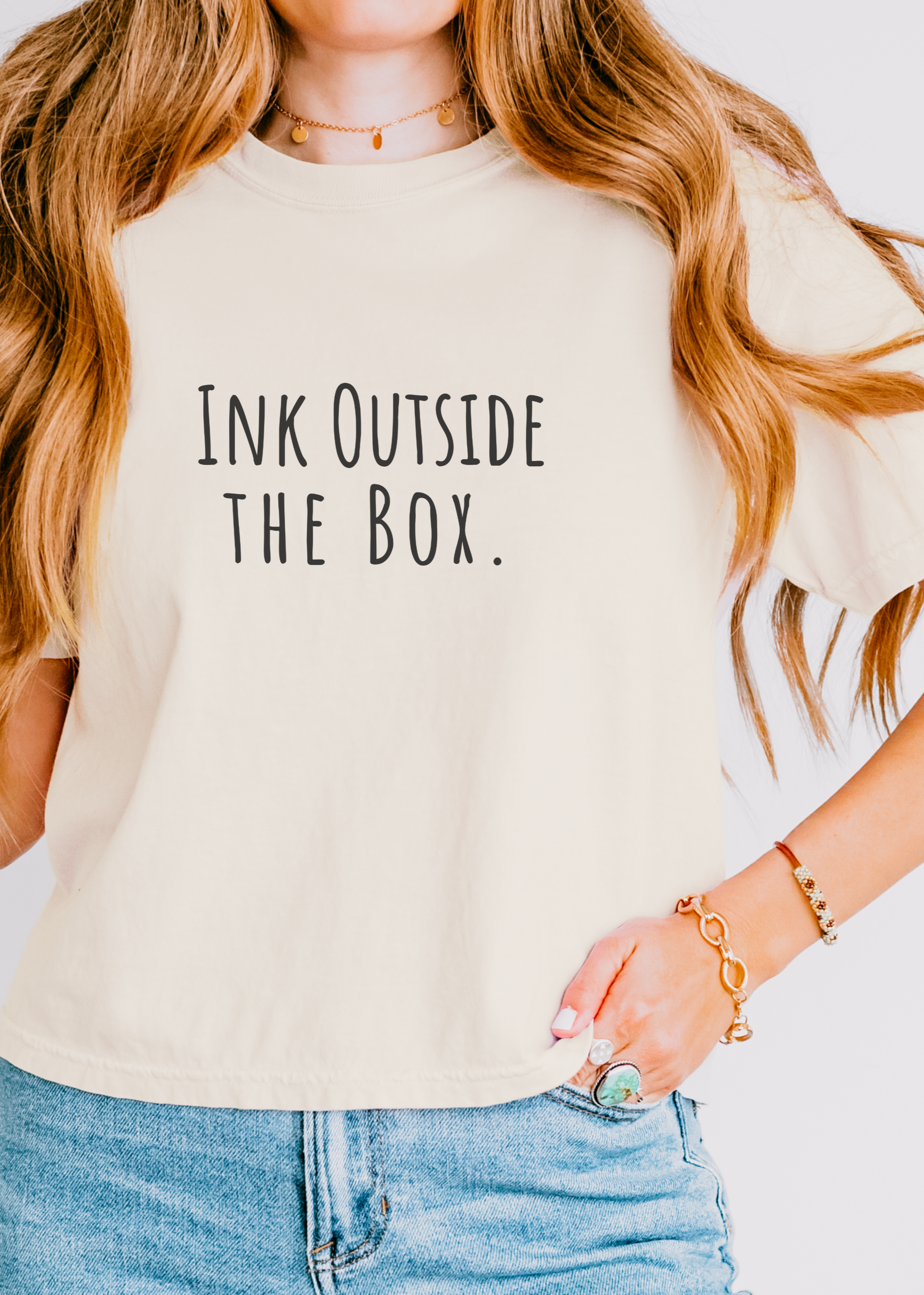 Boxy Artist Shirt | Ink Outside the Box | Art Pun Series Gift - Mythos Design