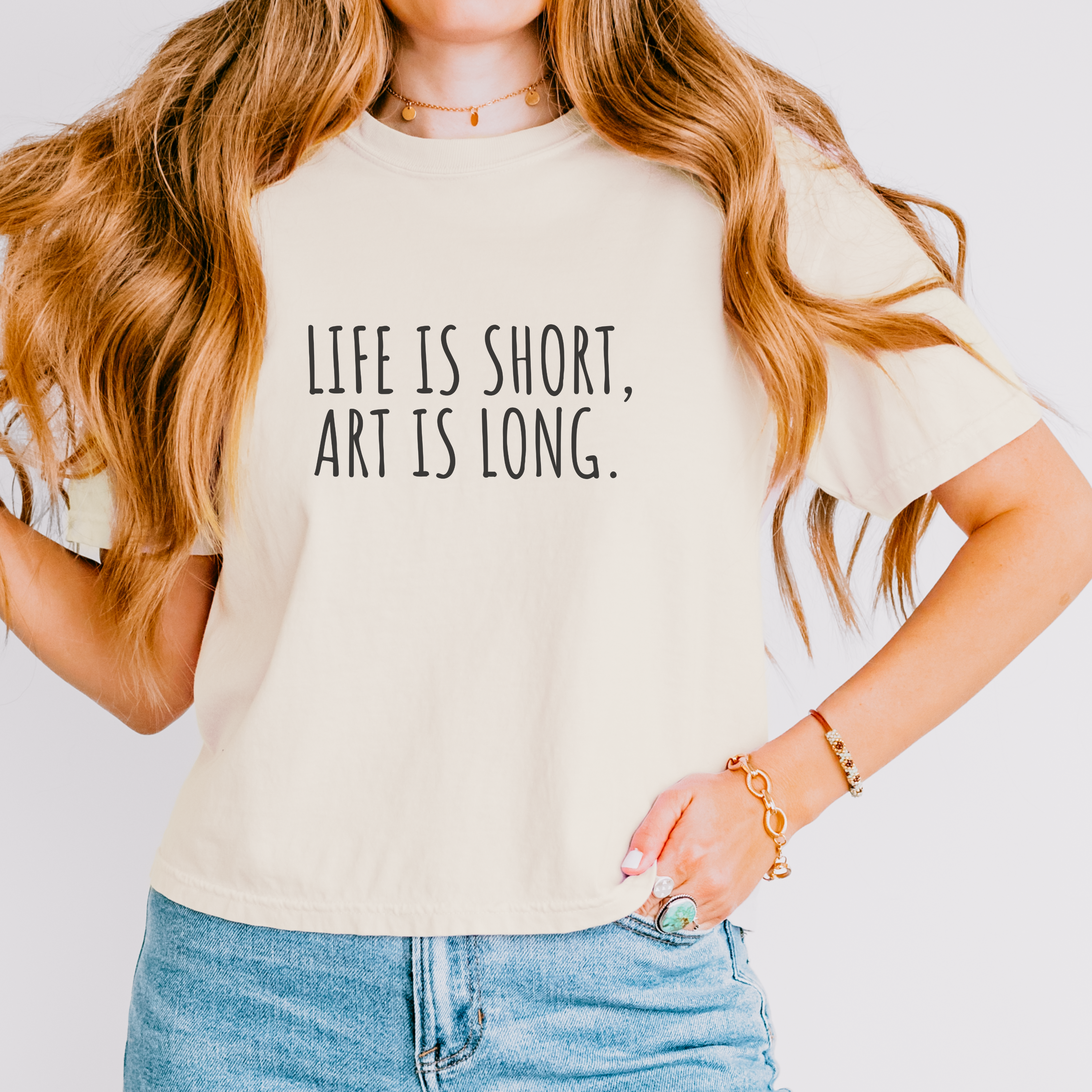 Boxy Artist Shirt | Life is Short, Art is Long | Art Pun Series Gift - Mythos Design