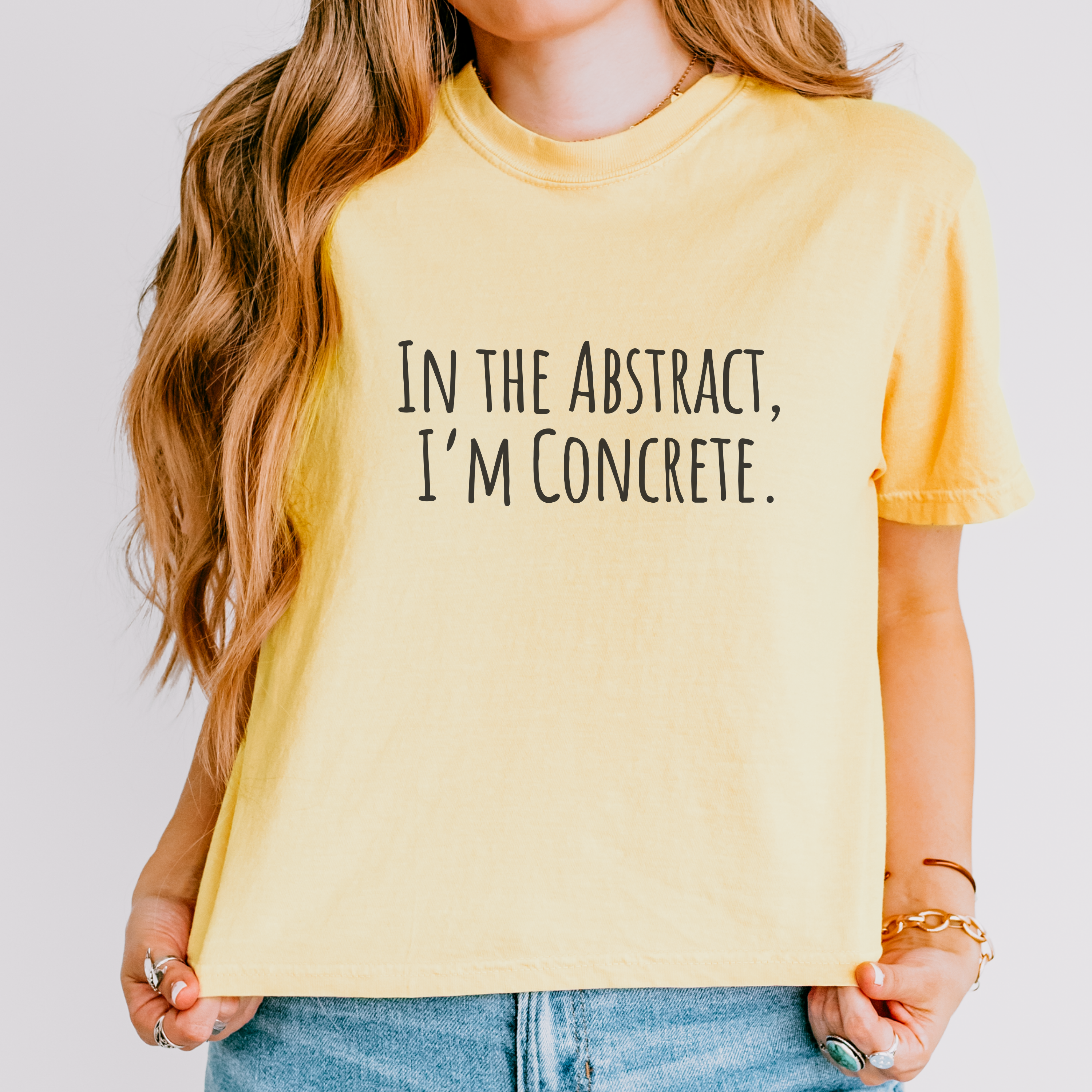 Boxy Artist Shirt | In the Abstract, I'm Concrete | Art Pun Series Gift - Mythos Design