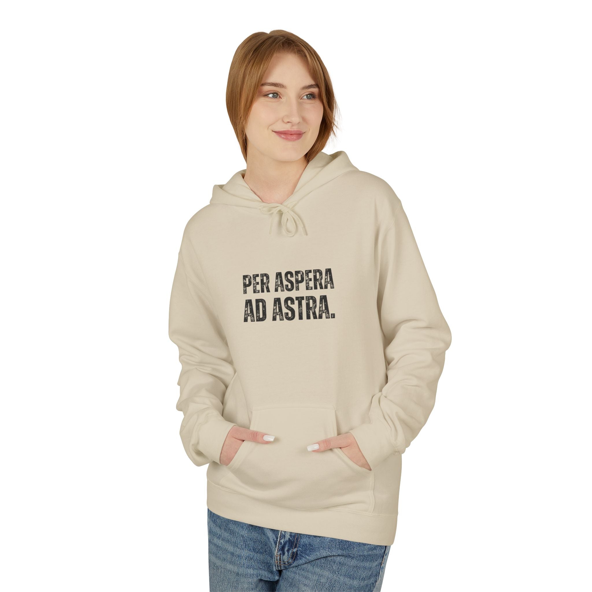 Ancient Quotes Fleece Hoodie | Per Aspera ad Astra - Mythos Design