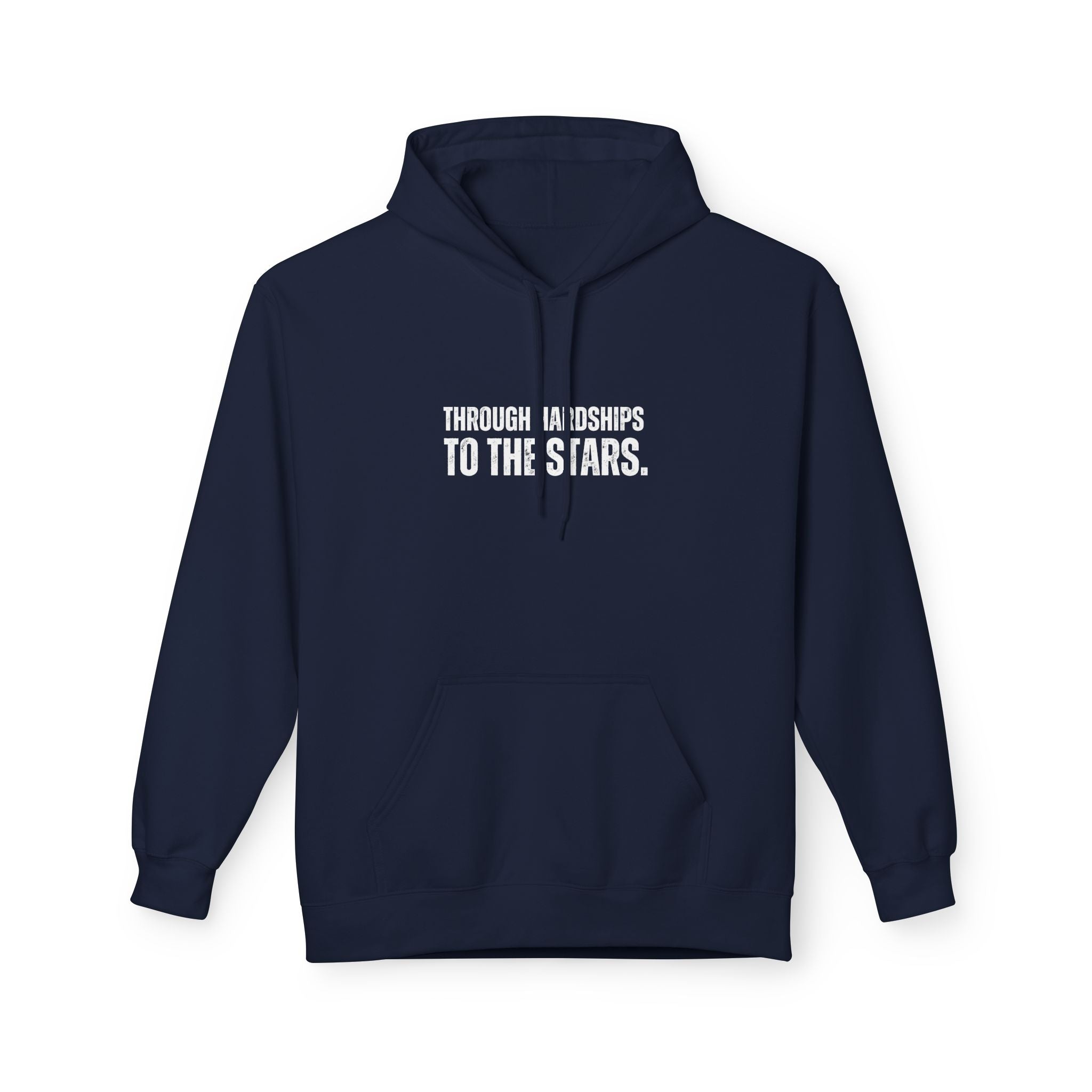 Ancient Quotes Fleece Hoodie | Through Hardships to the Stars - Mythos Design