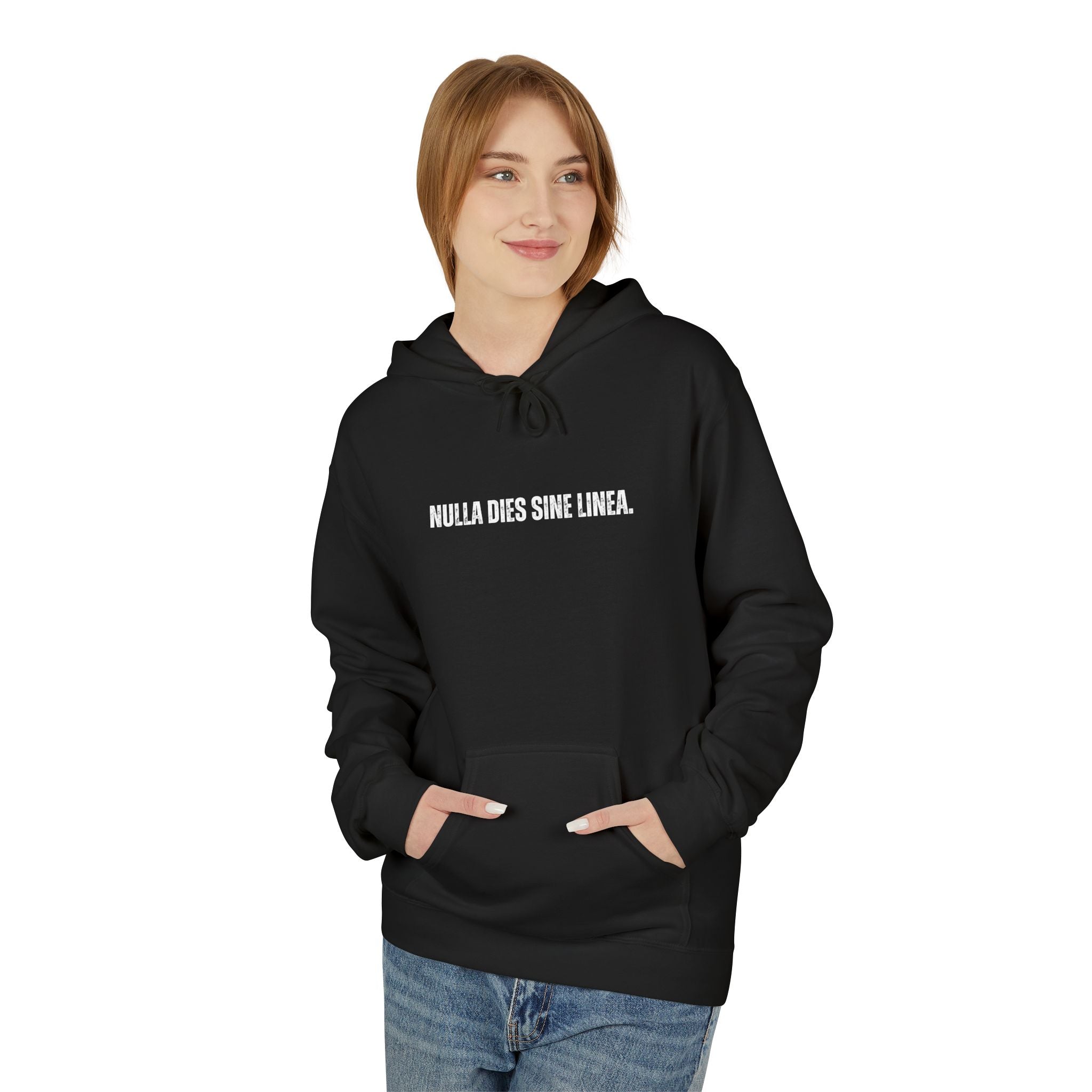 Ancient Quotes Fleece Hoodie | Nulla Dies Sine Linea - Mythos Design