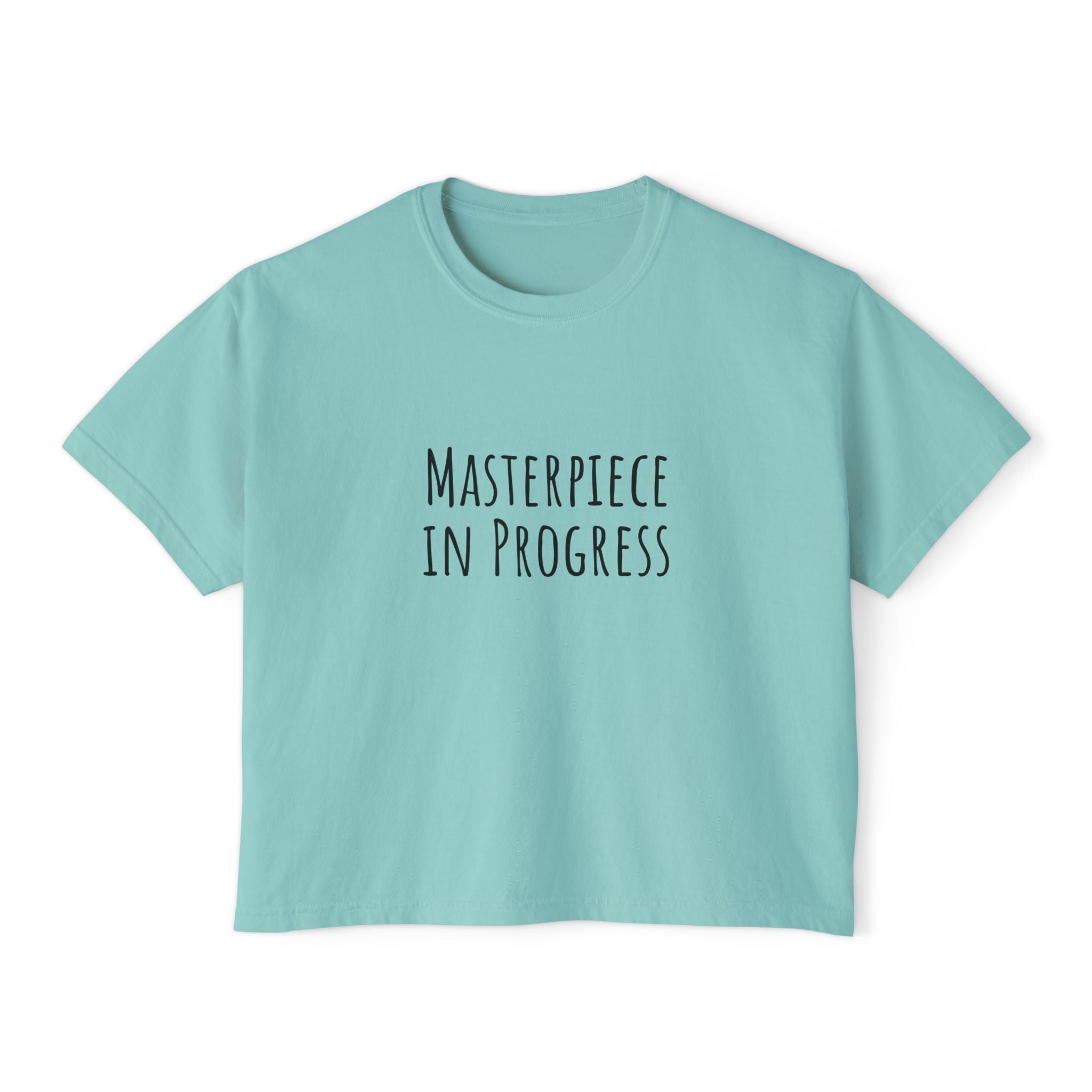 Boxy Artist Shirt | Masterpiece in Progress | Art Pun Series Gift - Mythos Design