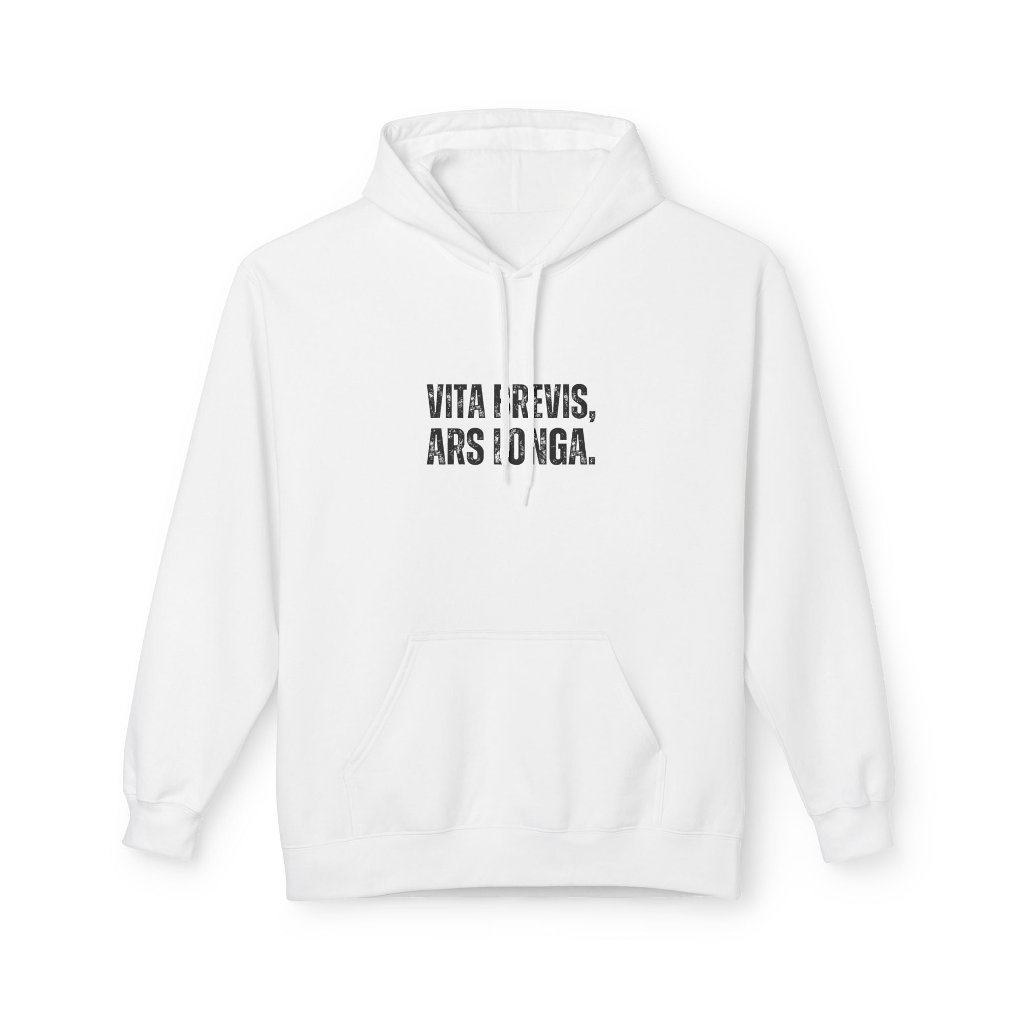 Ancient Quotes Fleece Hoodie | Vita Brevis, Ars Longa - Mythos Design