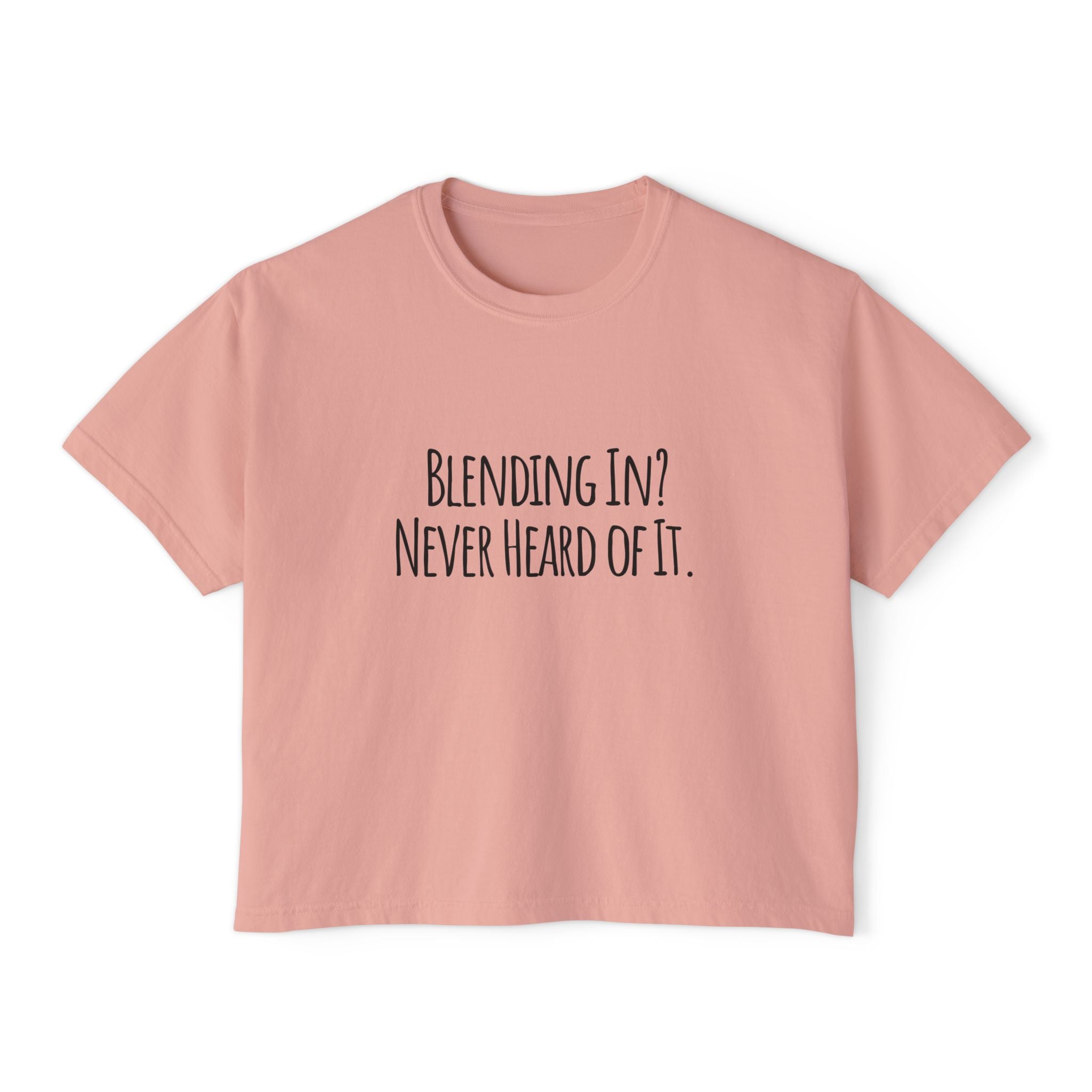 Boxy Artist Shirt | Blending In? Never Heard of It | Art Pun Series Gift - Mythos Design