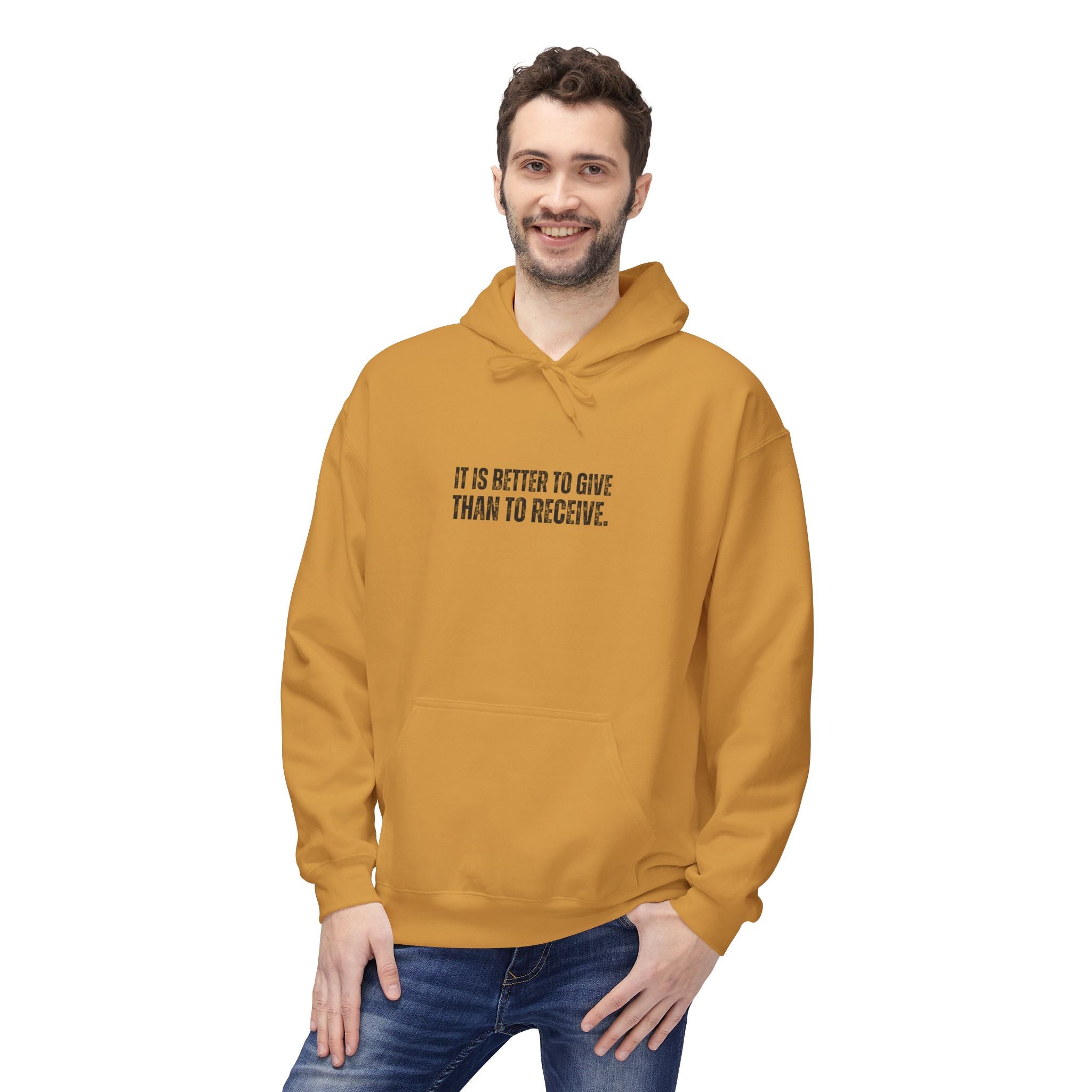 Ancient Quotes Fleece Hoodie | It is Better to Give Than to Receive - Mythos Design