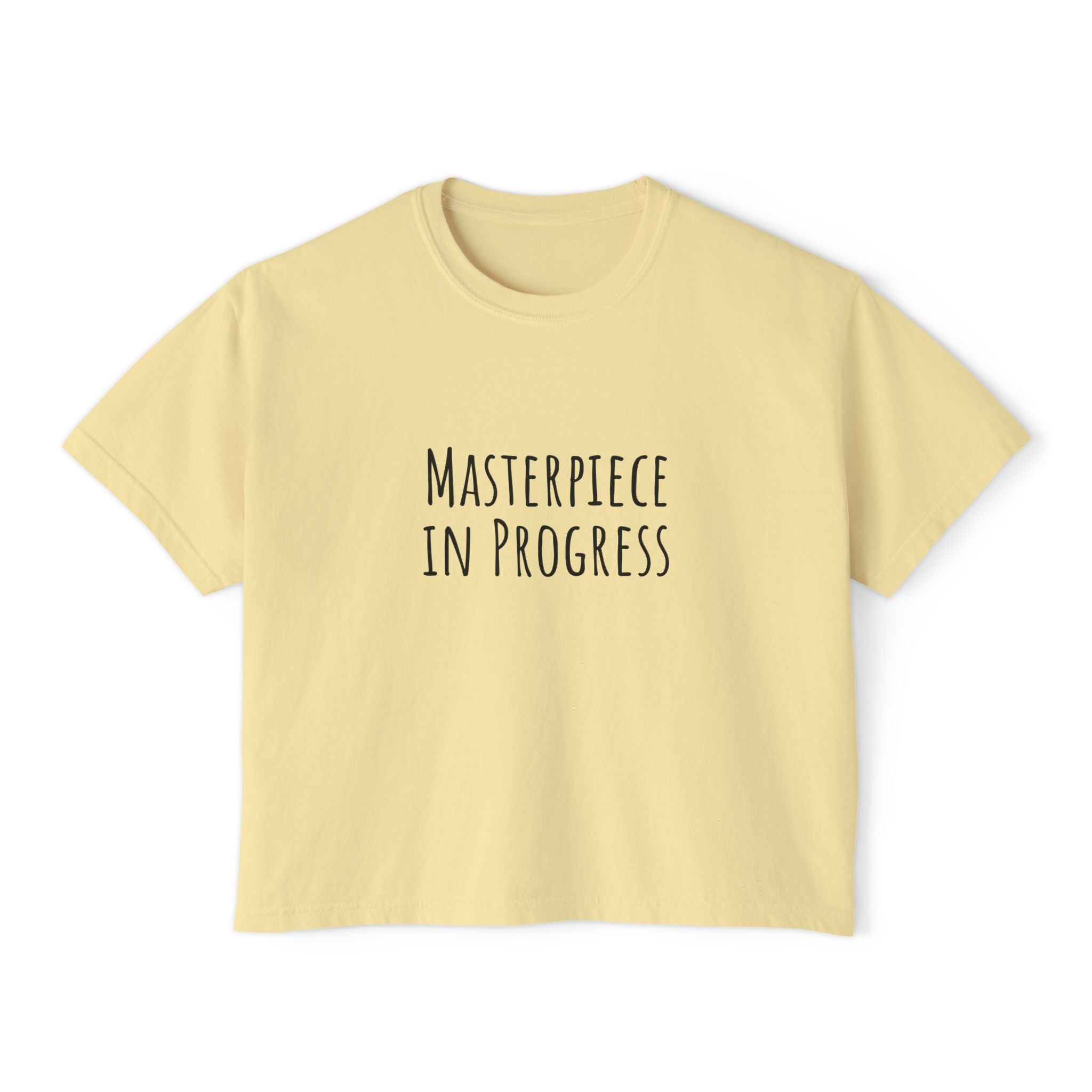 Boxy Artist Shirt | Masterpiece in Progress | Art Pun Series Gift - Mythos Design