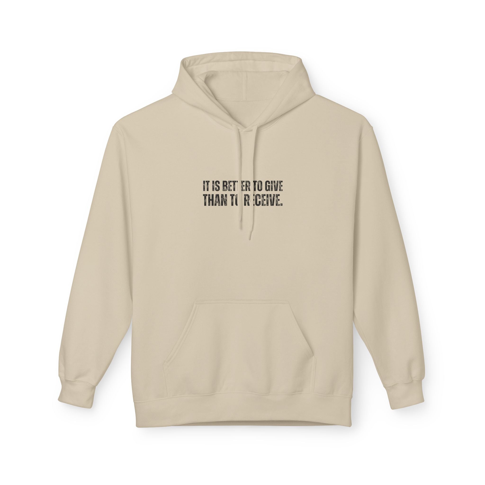 Ancient Quotes Fleece Hoodie | It is Better to Give Than to Receive - Mythos Design